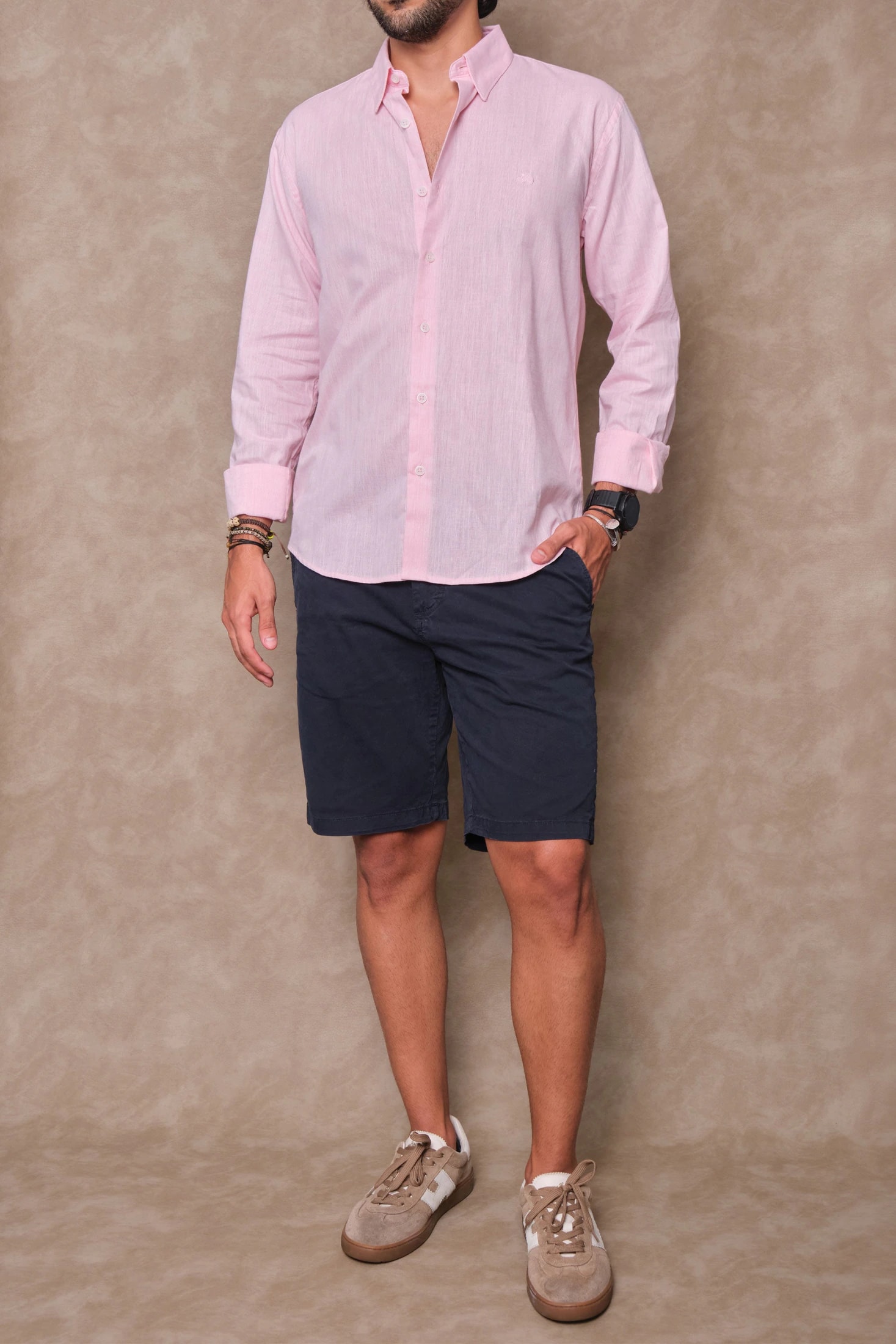 CAMISA LINO ROSADO - imagen 1