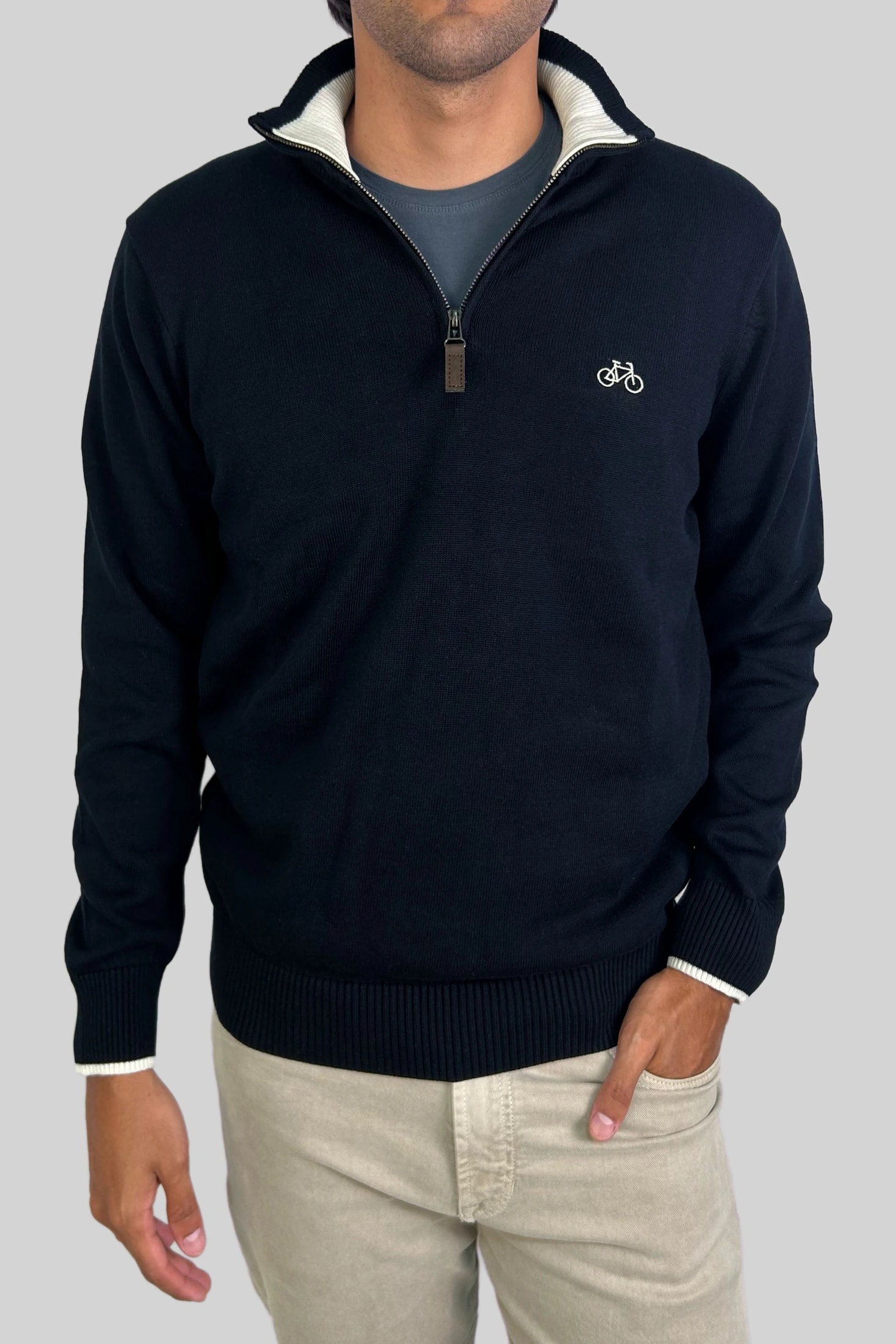 SACO HALF ZIP AZUL NAVY - imagen 1