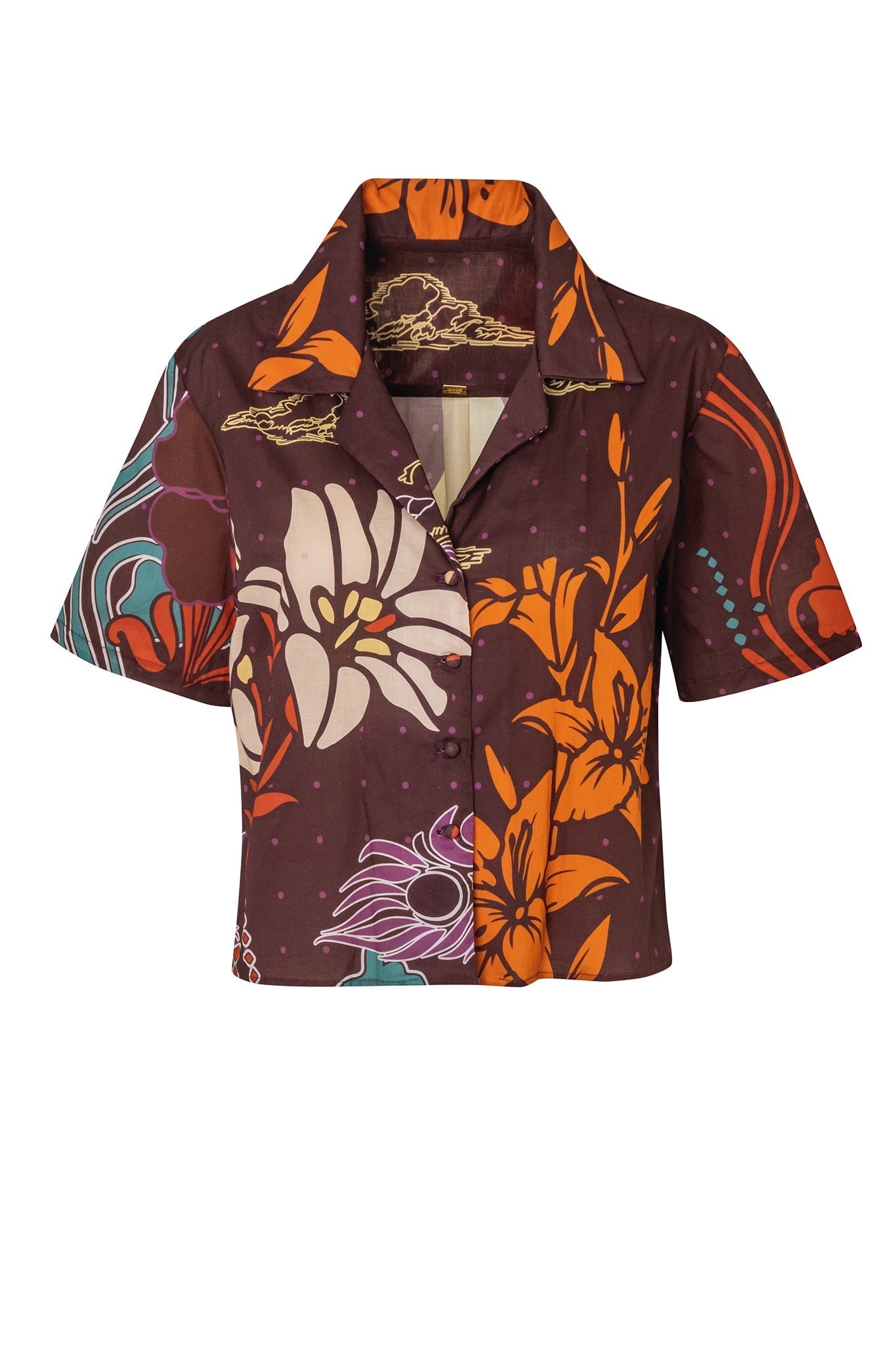 Tomaso Cotton Shirt / Brown Moonlight Garden - imagen 1