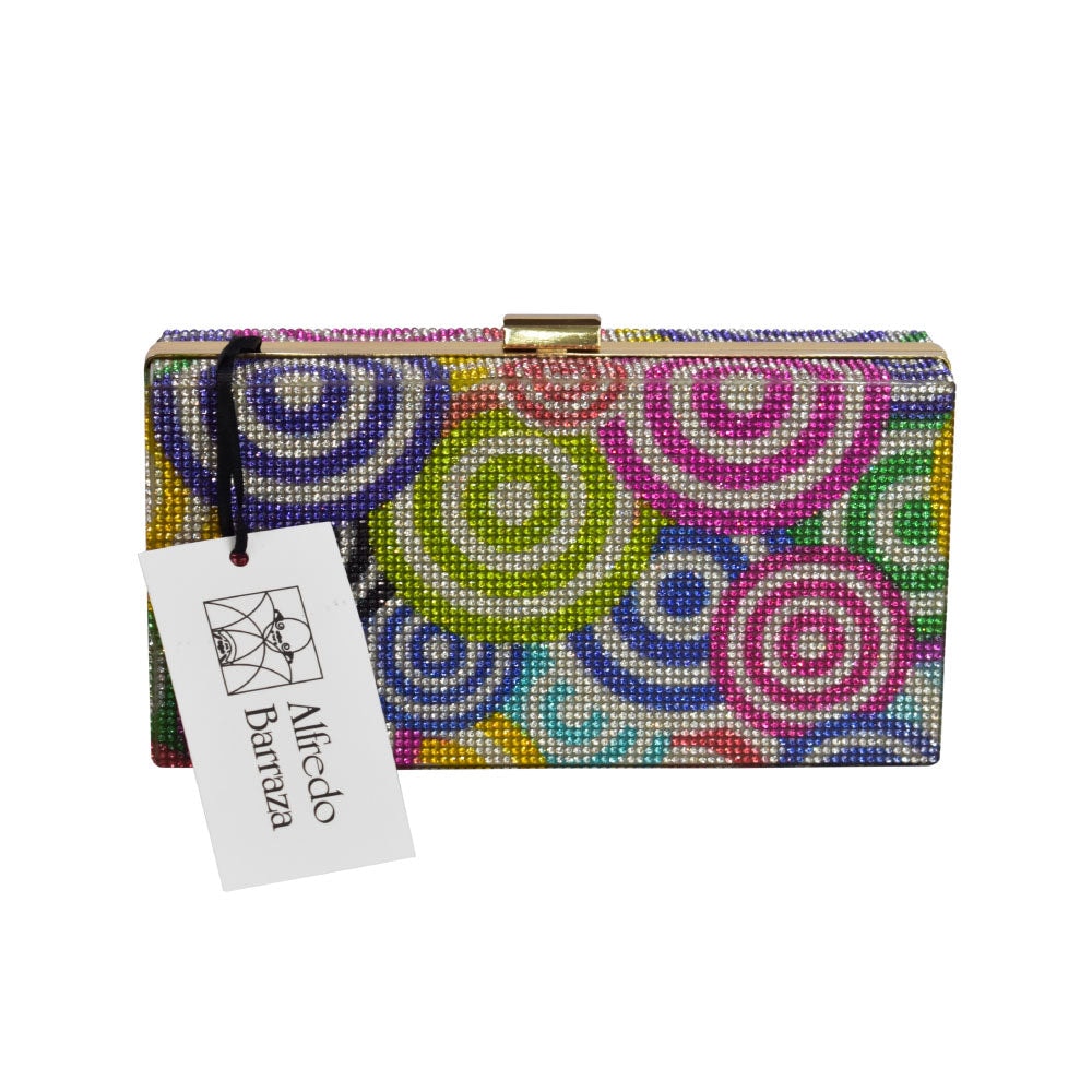 Rainbow Swirl Rhinestone Clutch - imagen 1