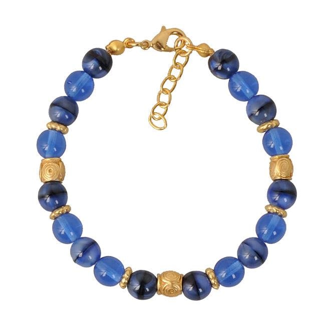 Pulsera Cristal Checo Azul 8mm - imagen 1