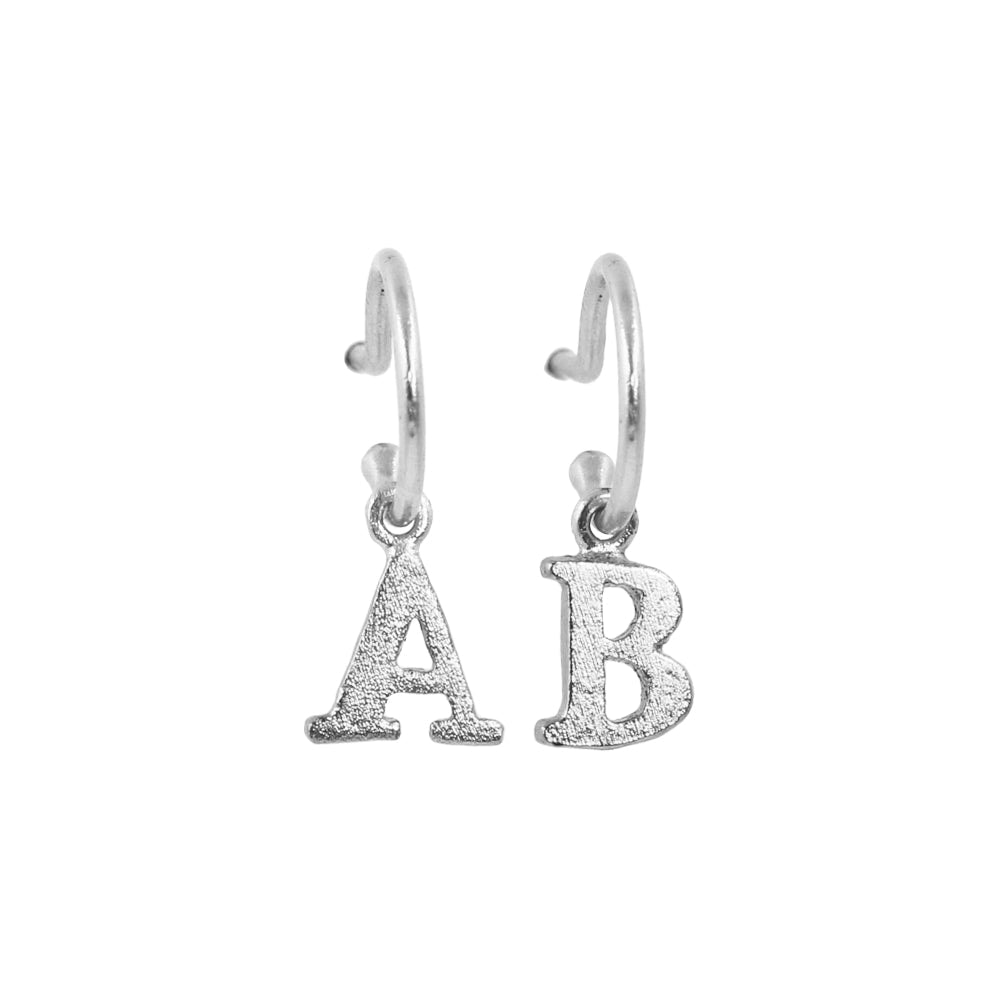 PreOrder Baby Hoops 9mm Letra Plata - imagen 1