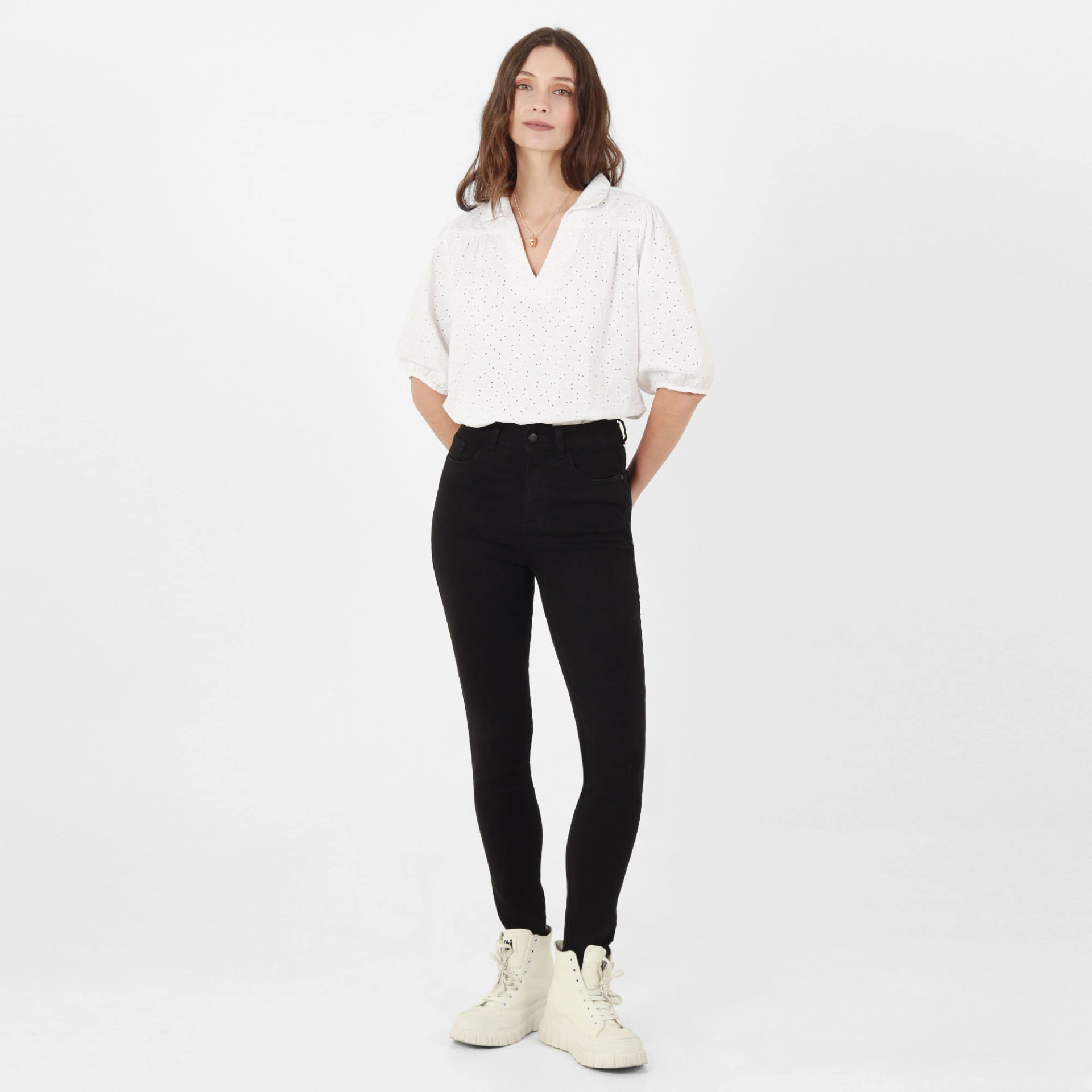 Jean Tiro Medio Bota Skinny - imagen 1