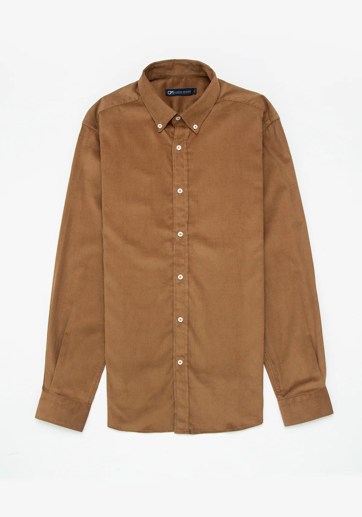Camisa Micropana Botón Contraste Algodón Caramelo - imagen 1