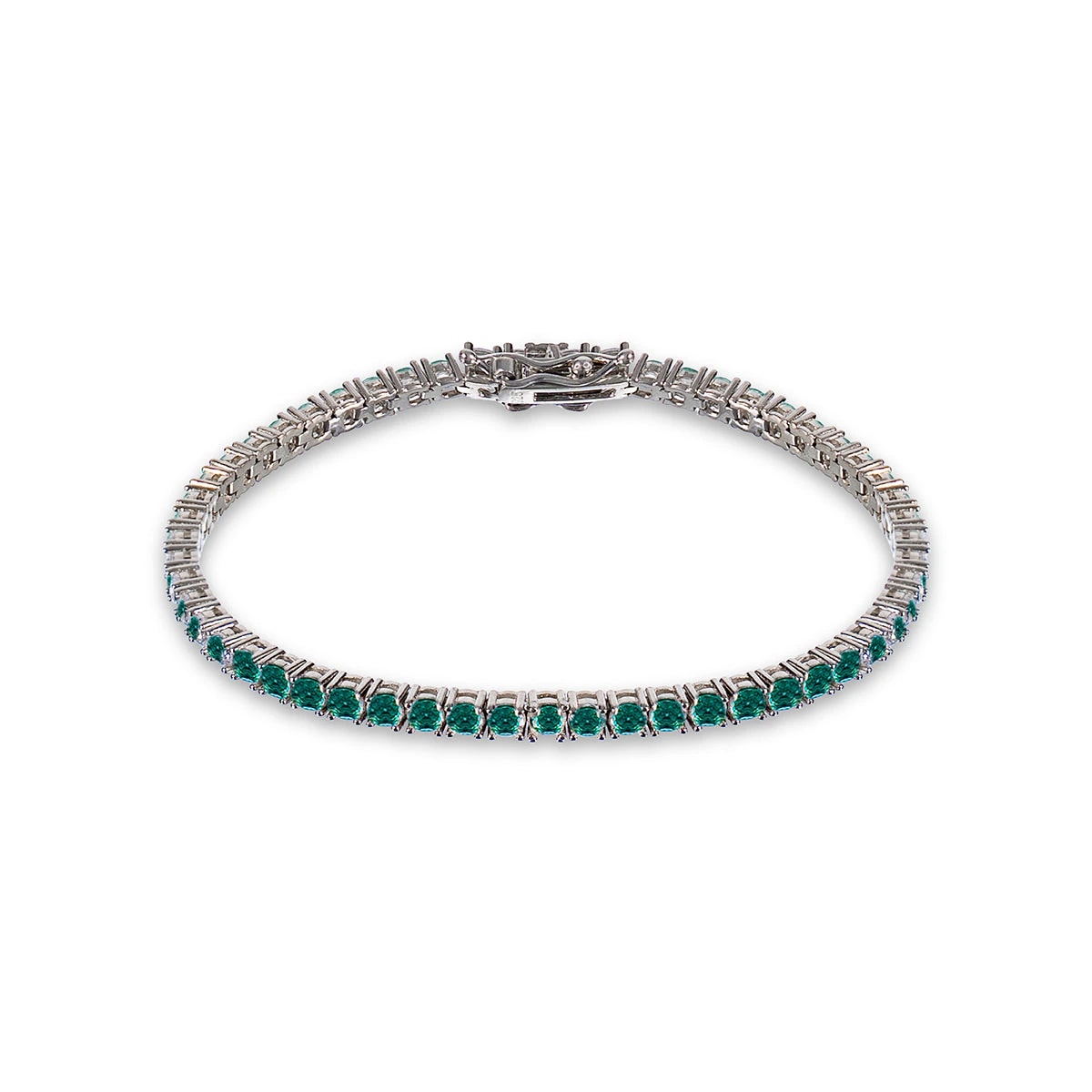 THE TRACE BRACELET | PULSERA EN PLATA LEY 925 Y ESMERALDAS - imagen 1