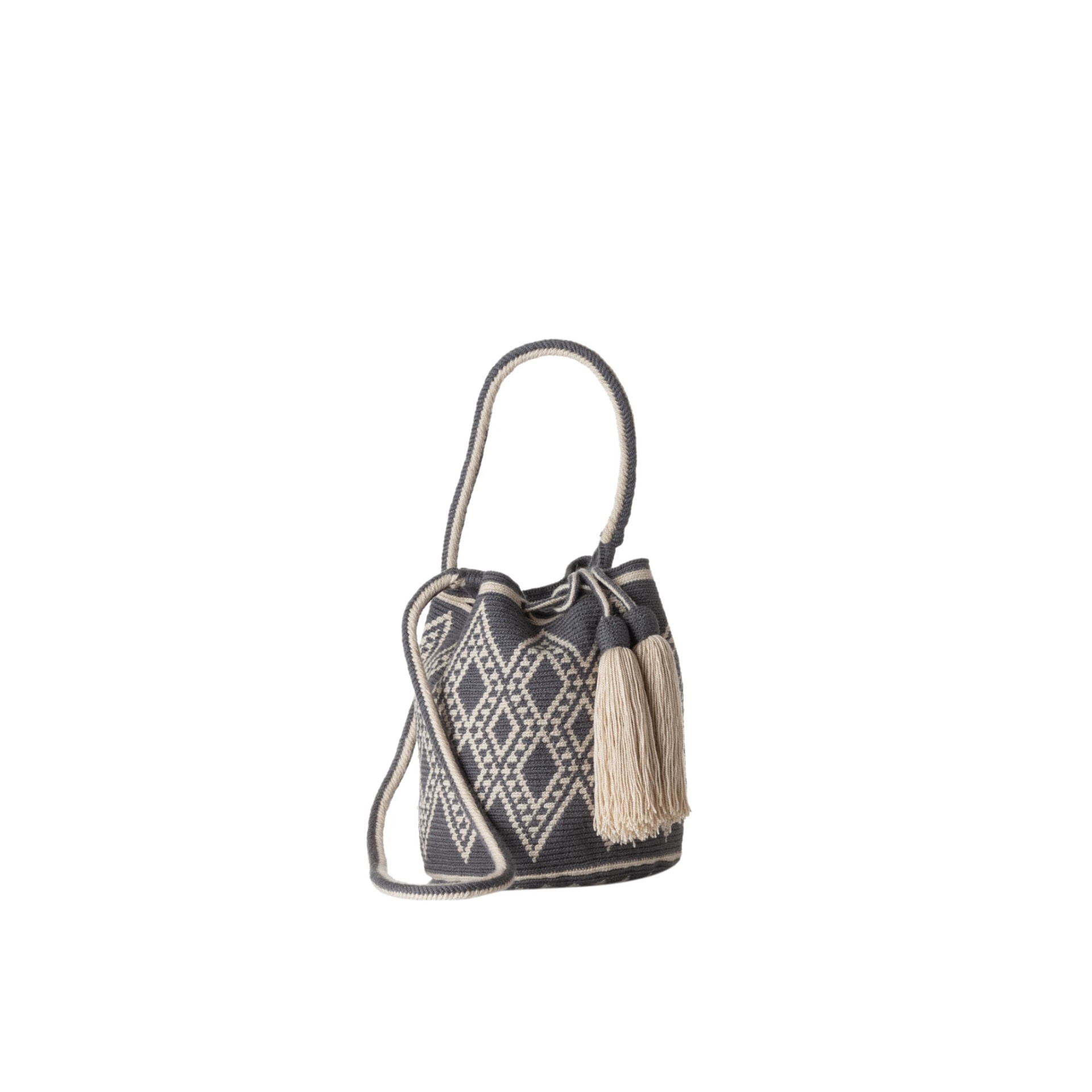 Mini Bolso Wayuu Gris/Beige - imagen 1