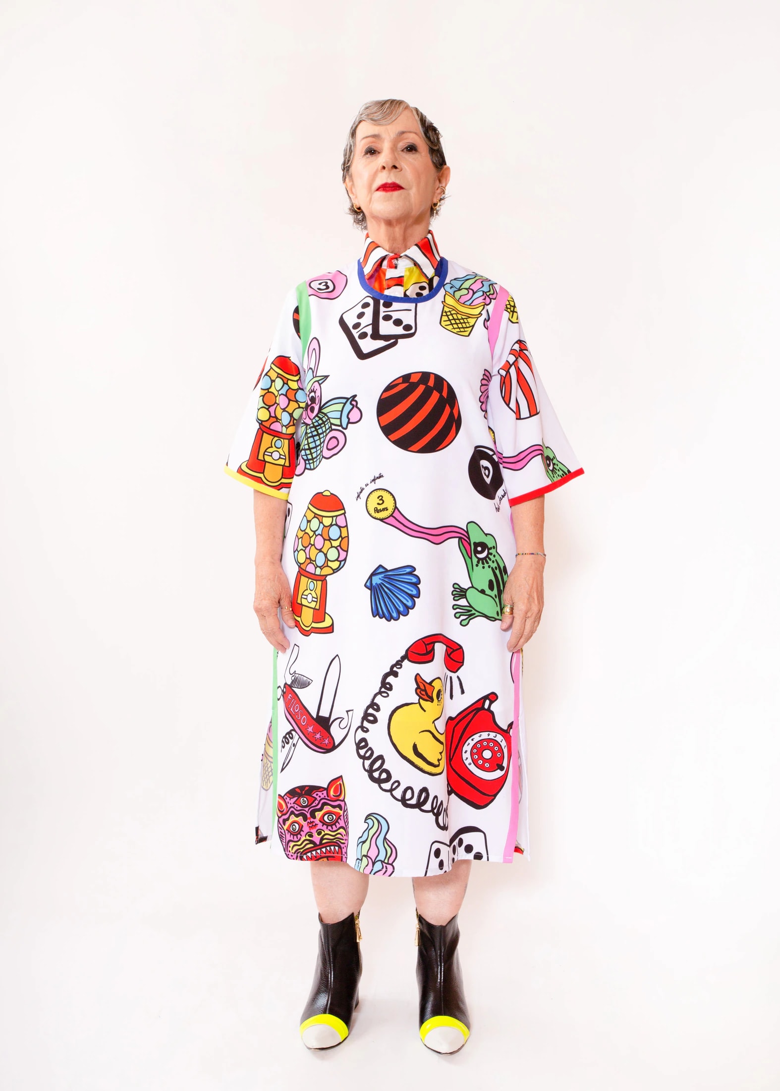 Vestido Loose Blanco/  Ilustración Encantados Tesoros - imagen 1