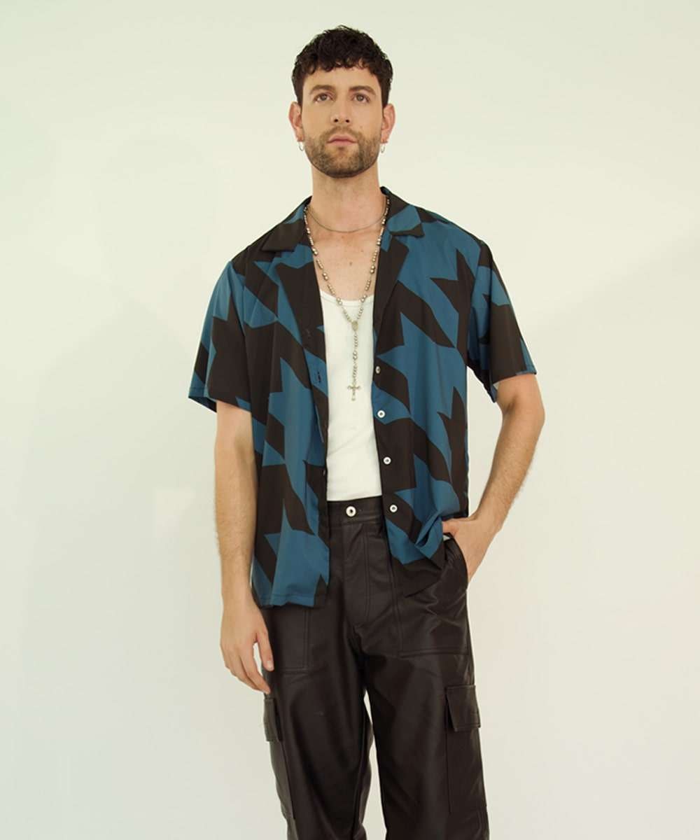 Camp Shirt in Midnight Houndstooth - imagen 1
