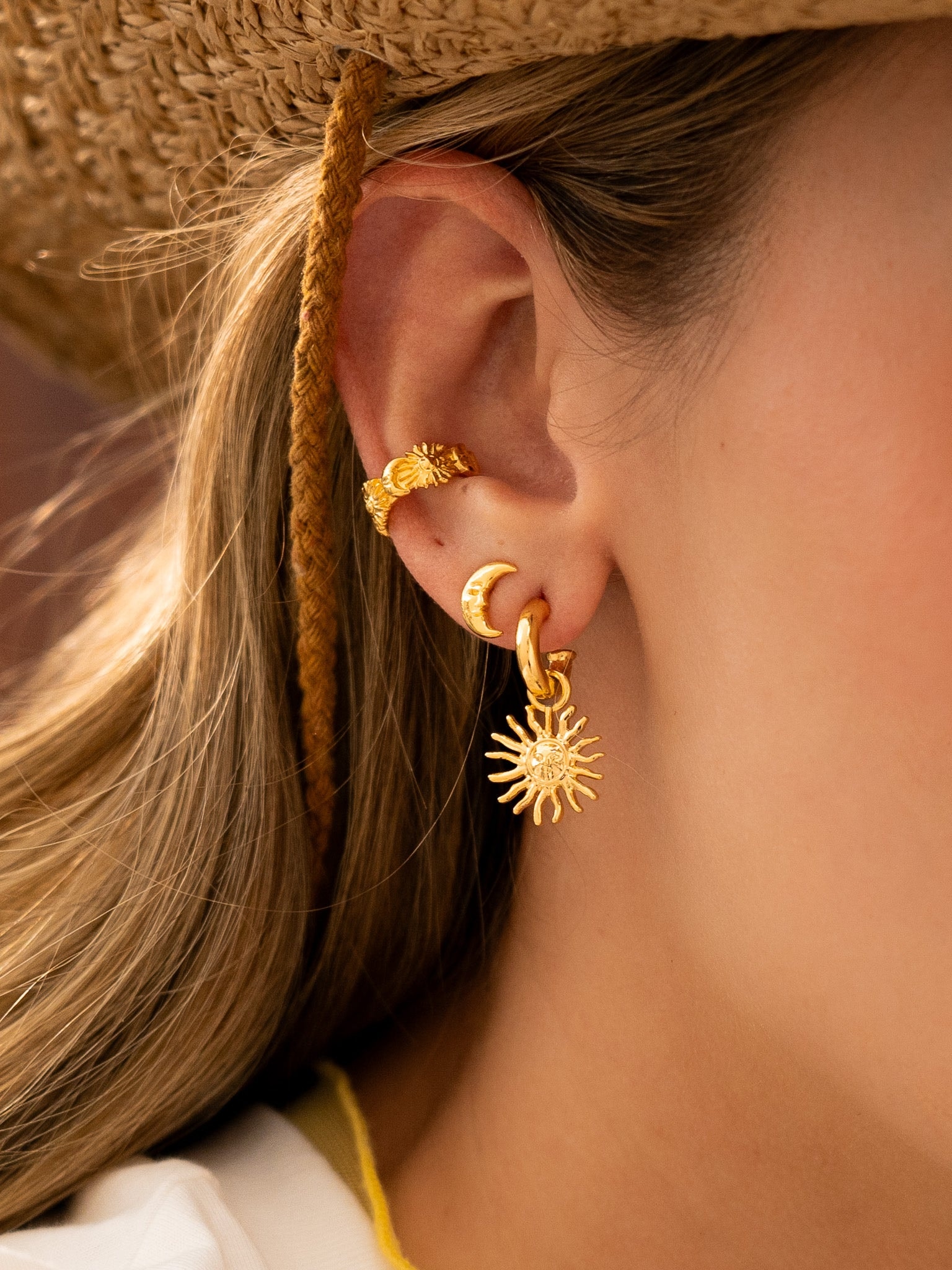 Set X4 Aretes Sol Luna - imagen 1
