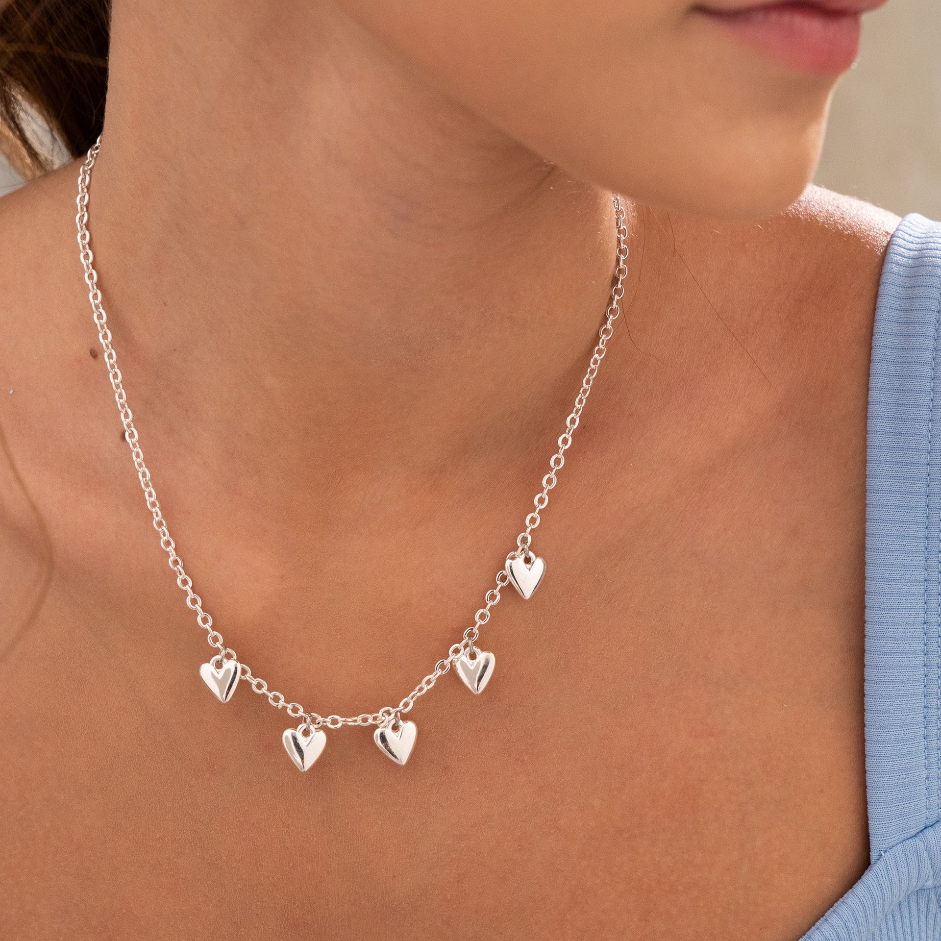Collar Multicorazones + Aretes - imagen 1
