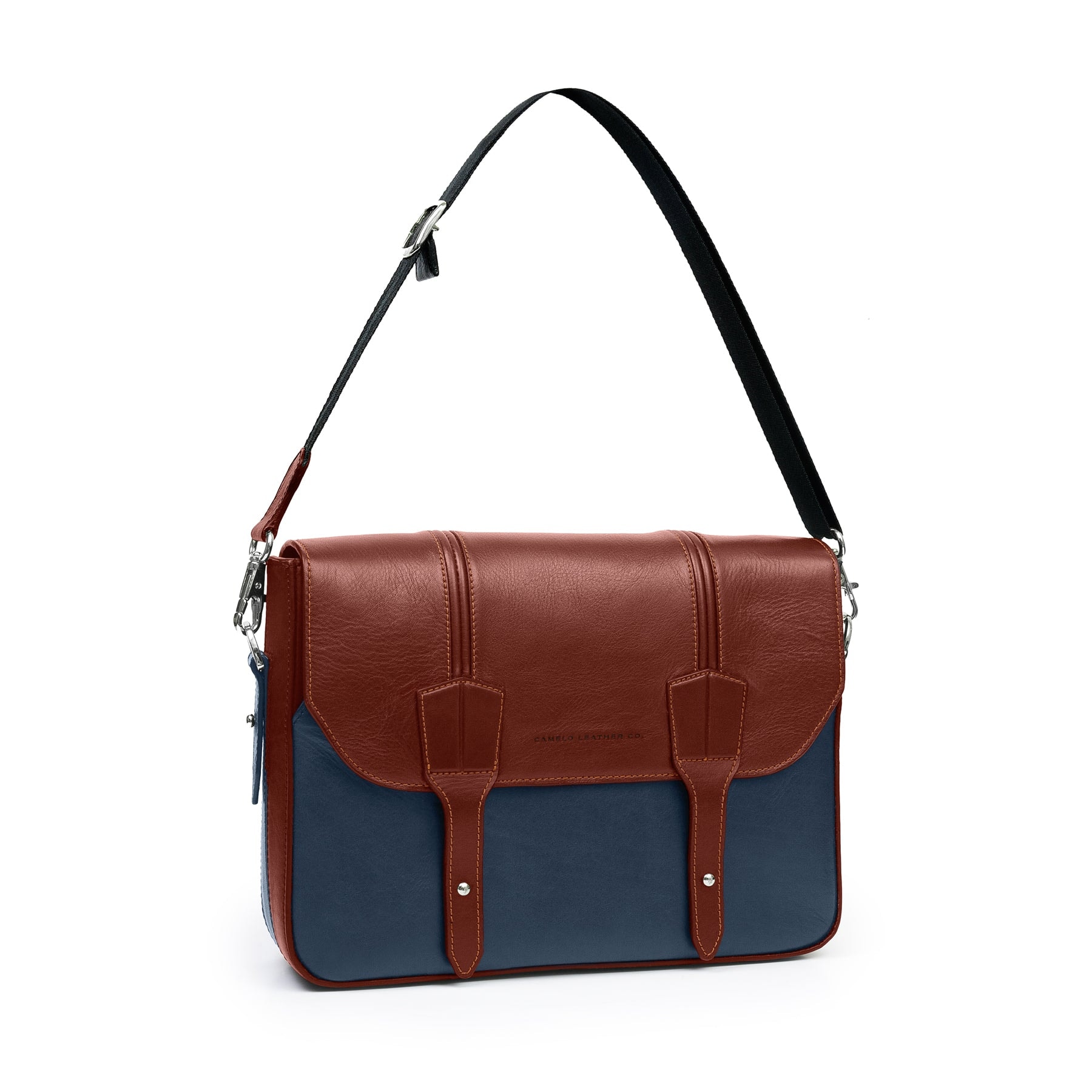 Heritage Messenger Blue and Pull Up Cognac - imagen 1