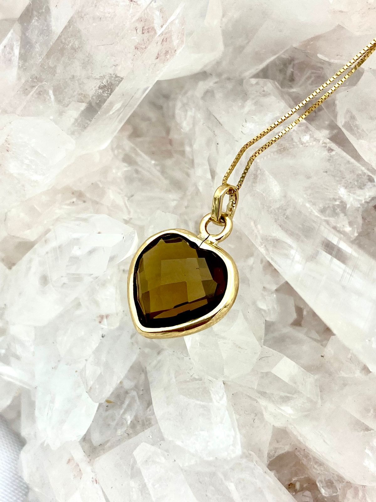 Dije Citrino Boliviano Corazón Oro Amarillo18K - imagen 1