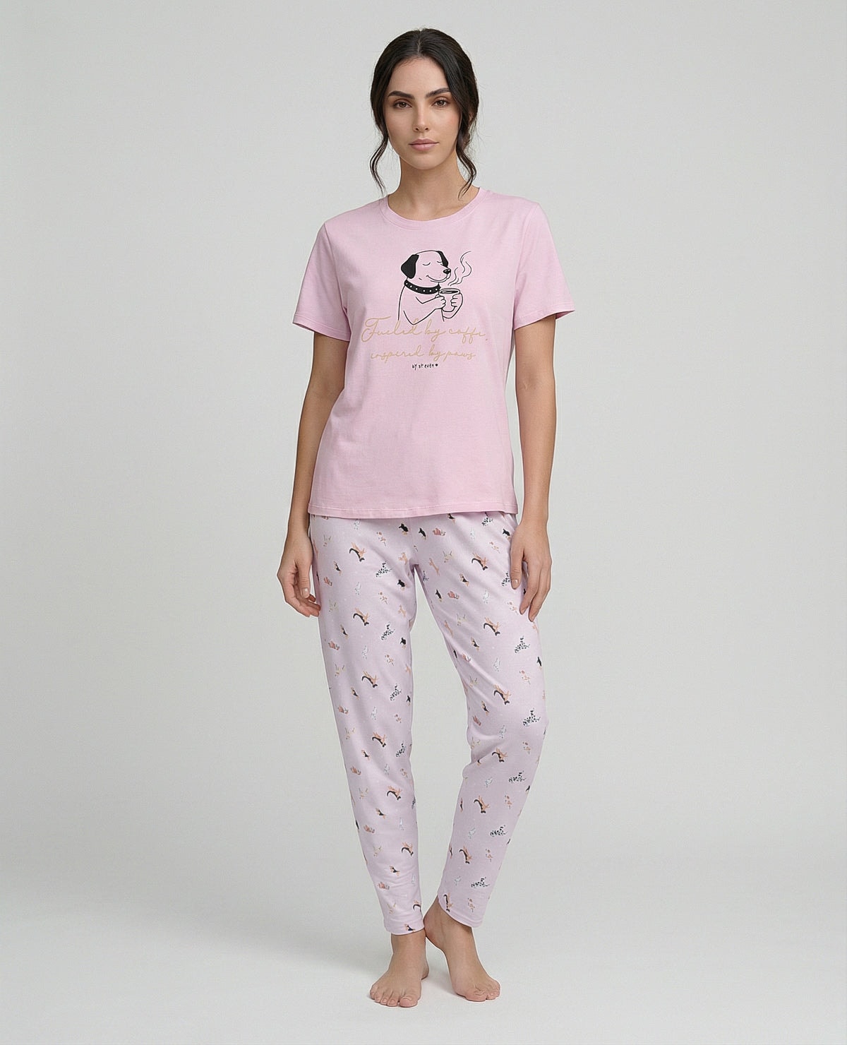 Pijama Pantalón Jogger con Camiseta Manga Corta para Mujer | St. Even - imagen 1