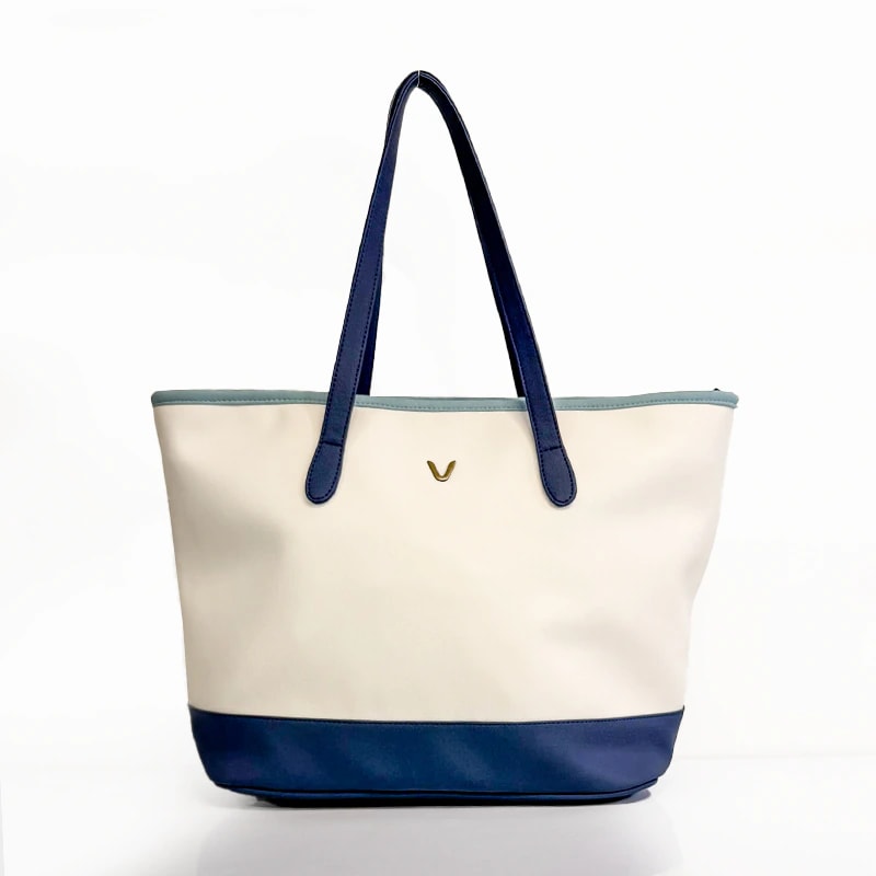 Cartera Boston Para Mujer Marfil con Azul Pop Of Colors - imagen 1