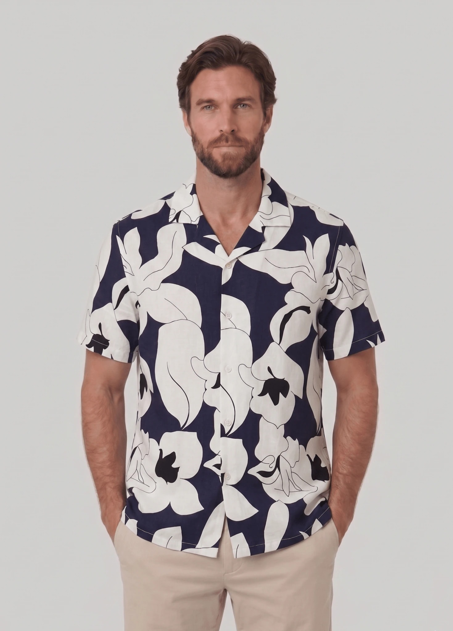 Camisa estampada manga corta para hombre Jon Sonen 027225058 - imagen 1