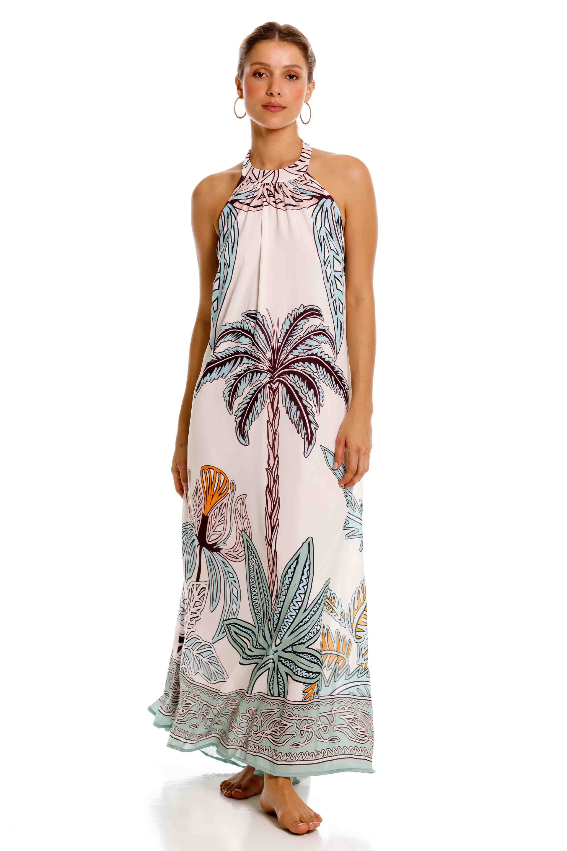 Vestido Largo Aries Maxipalms Beige - imagen 1