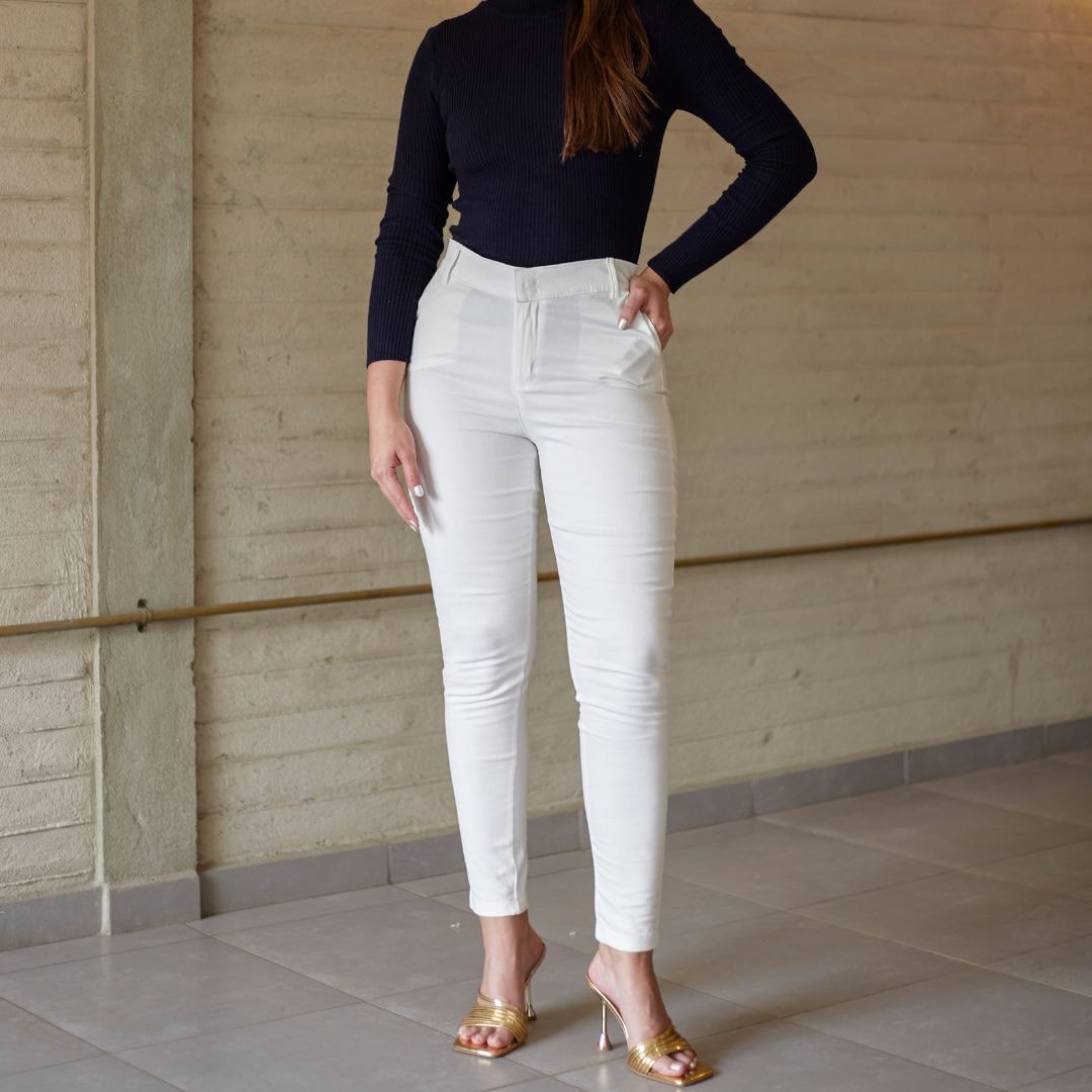 Pantalón Dril Blanco Nácar - imagen 1