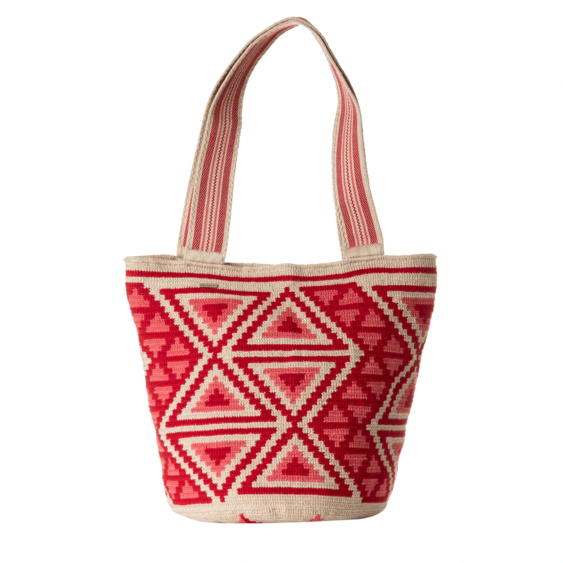 Bolso de Playa Wayuu Rojo Salmón - imagen 1