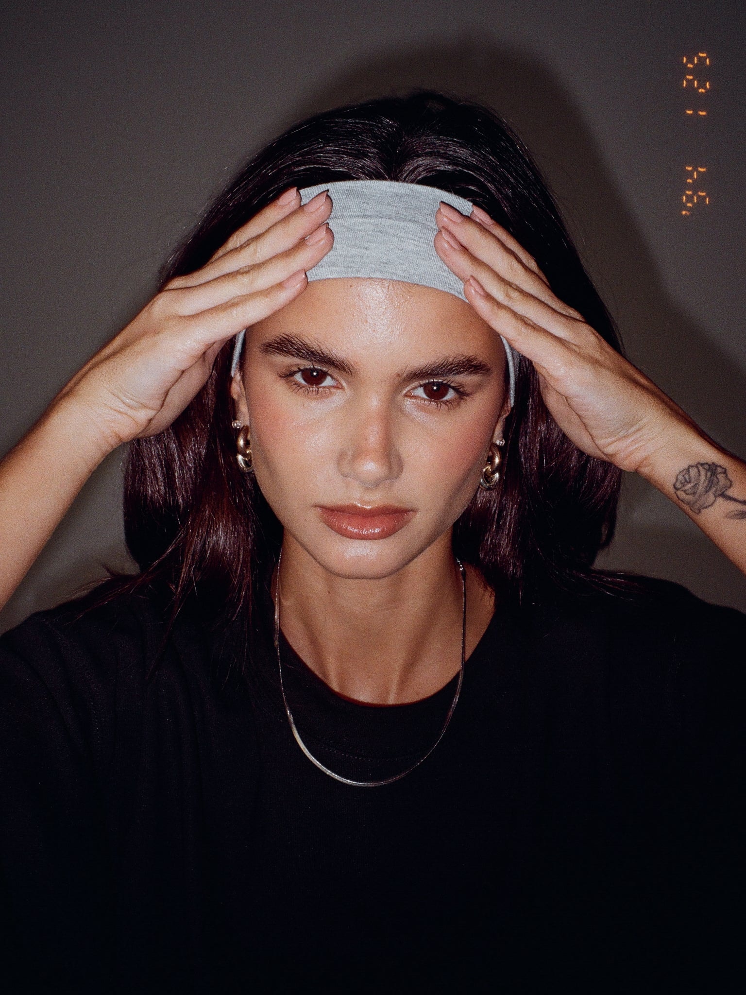COTTON HEADBAND - GRAFITO GRAY - imagen 1