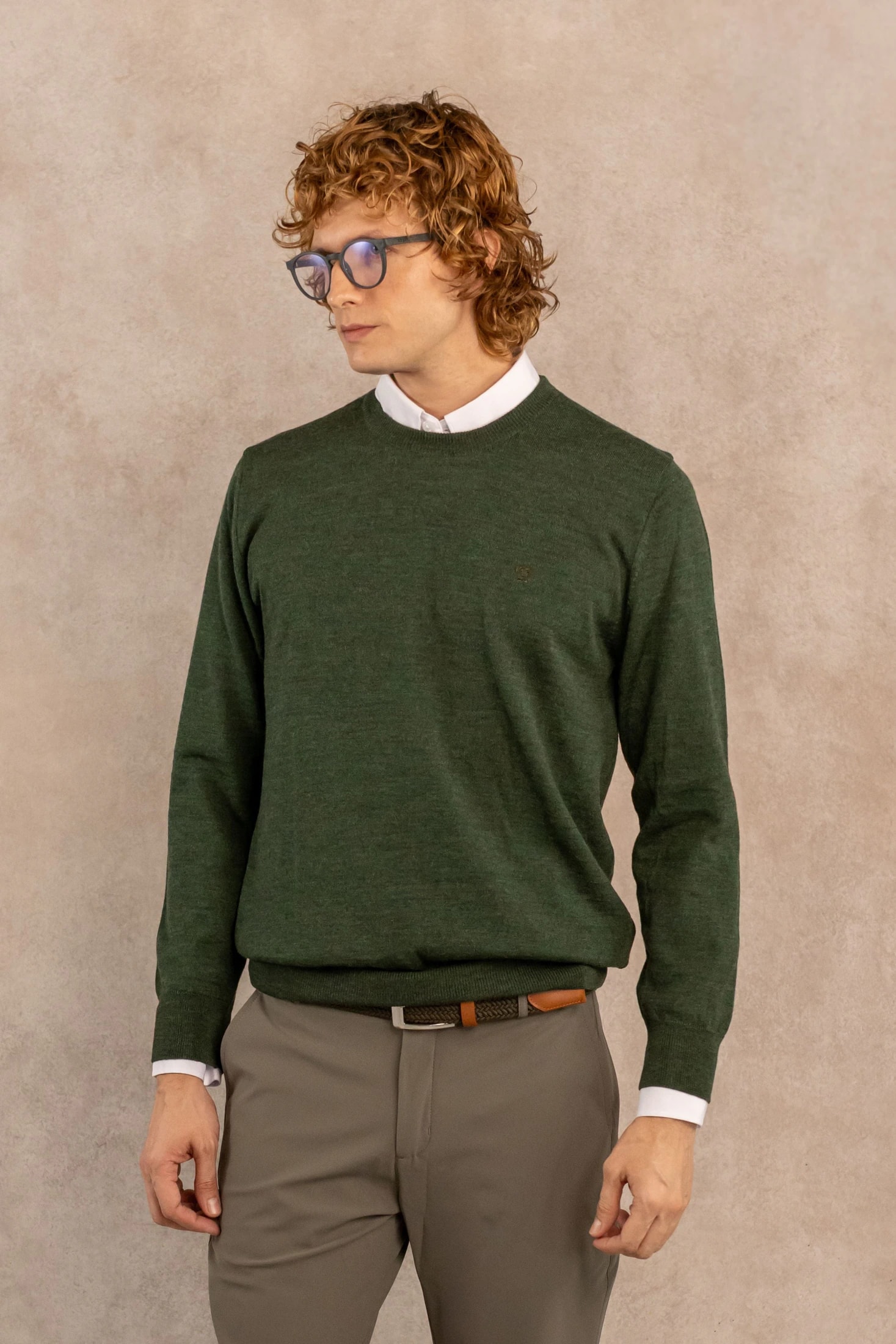 Sueter Merino Antiarrugas Verde Militar - imagen 1