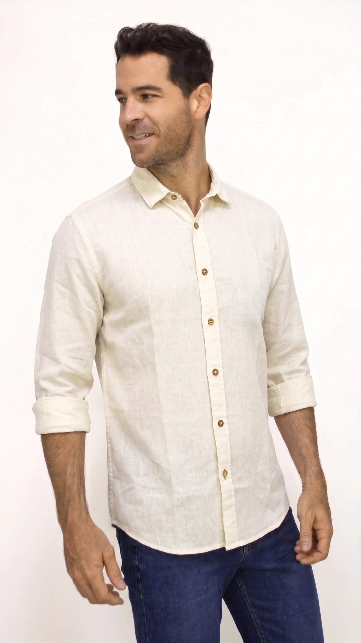 CAMISA LINO MANGA LARGA PARA HOMBRE - imagen 1