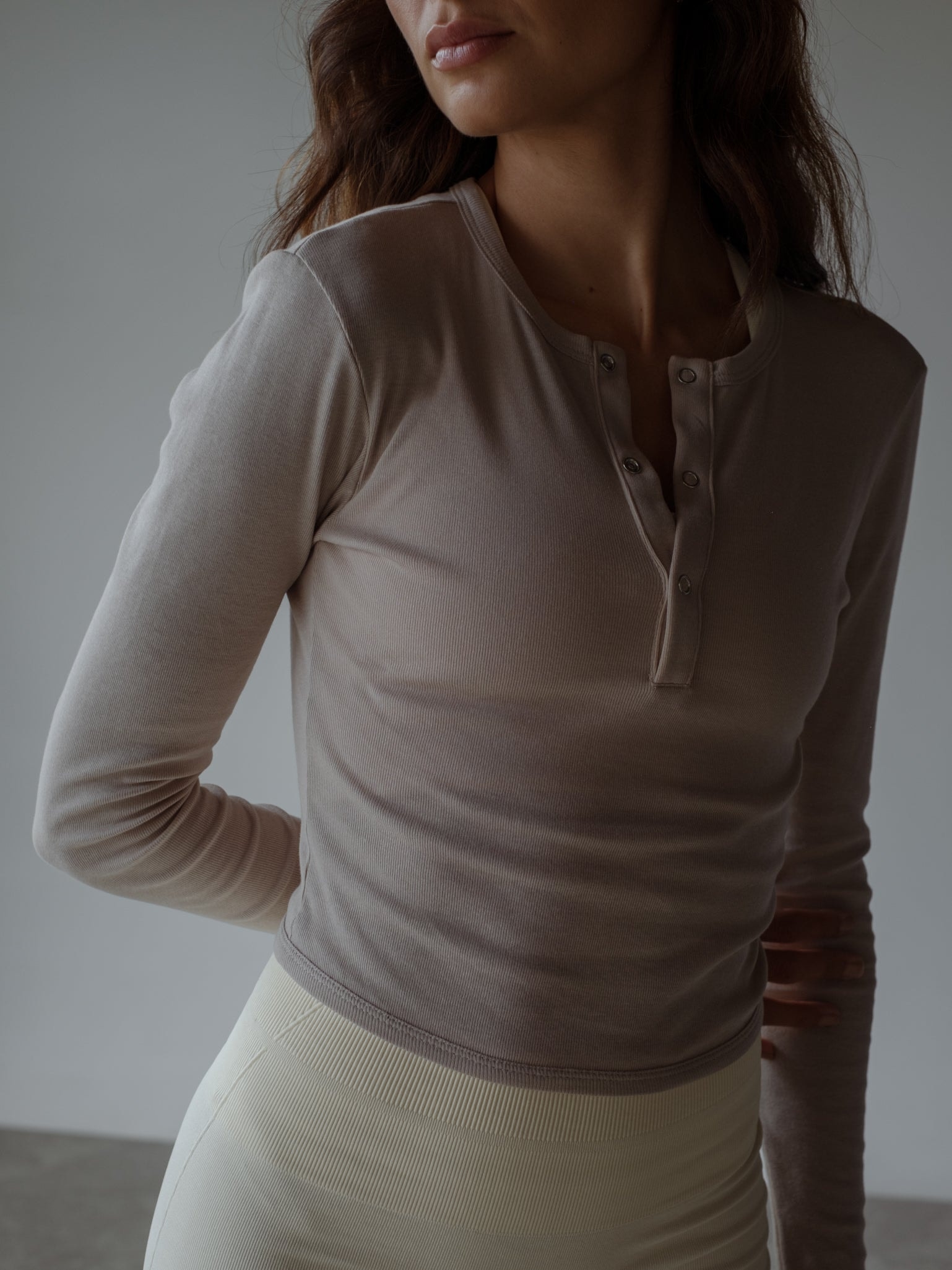 HALF BUTTON JERSEY - ASH - imagen 1