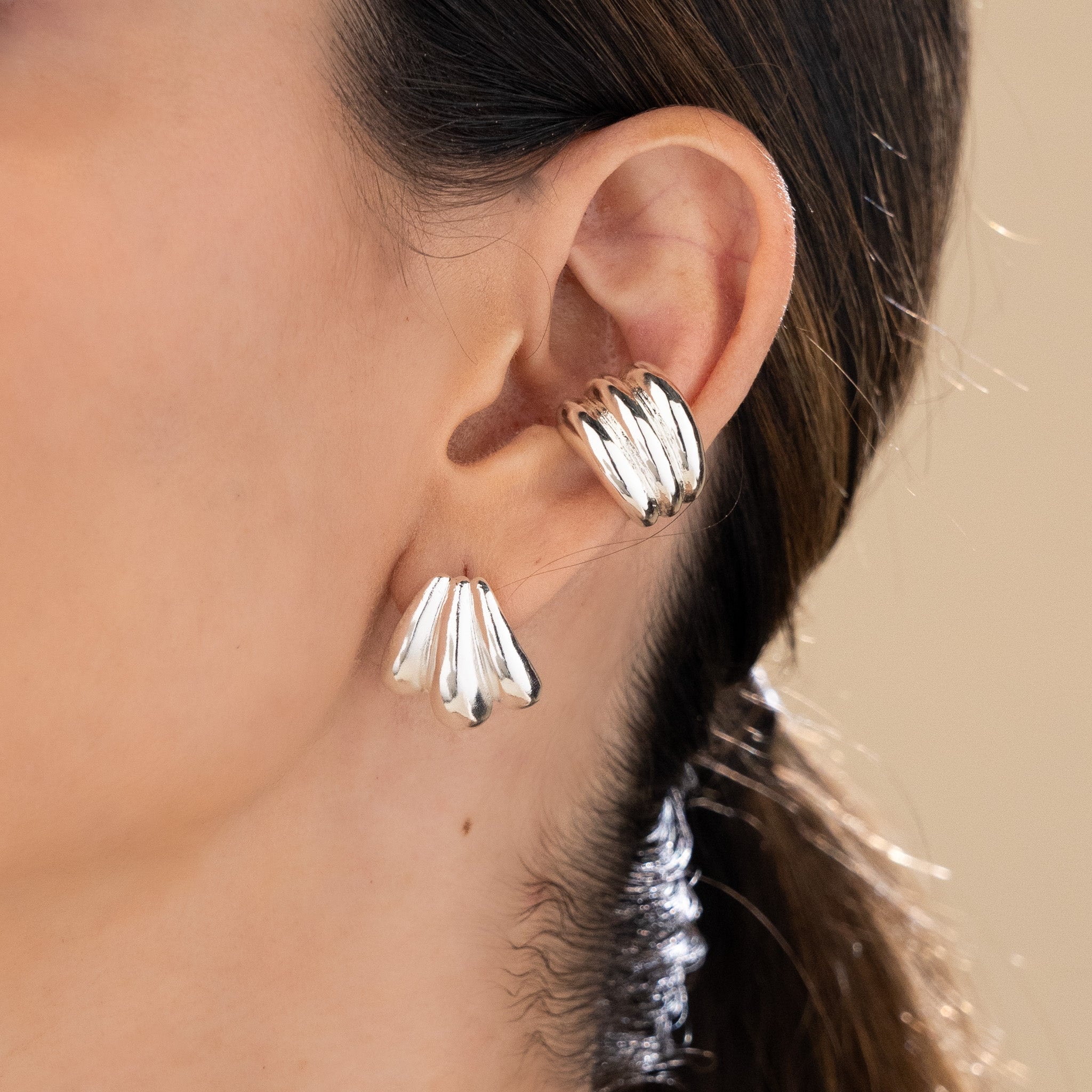 Set X2 Candongas + Earcuff Chunky - imagen 1