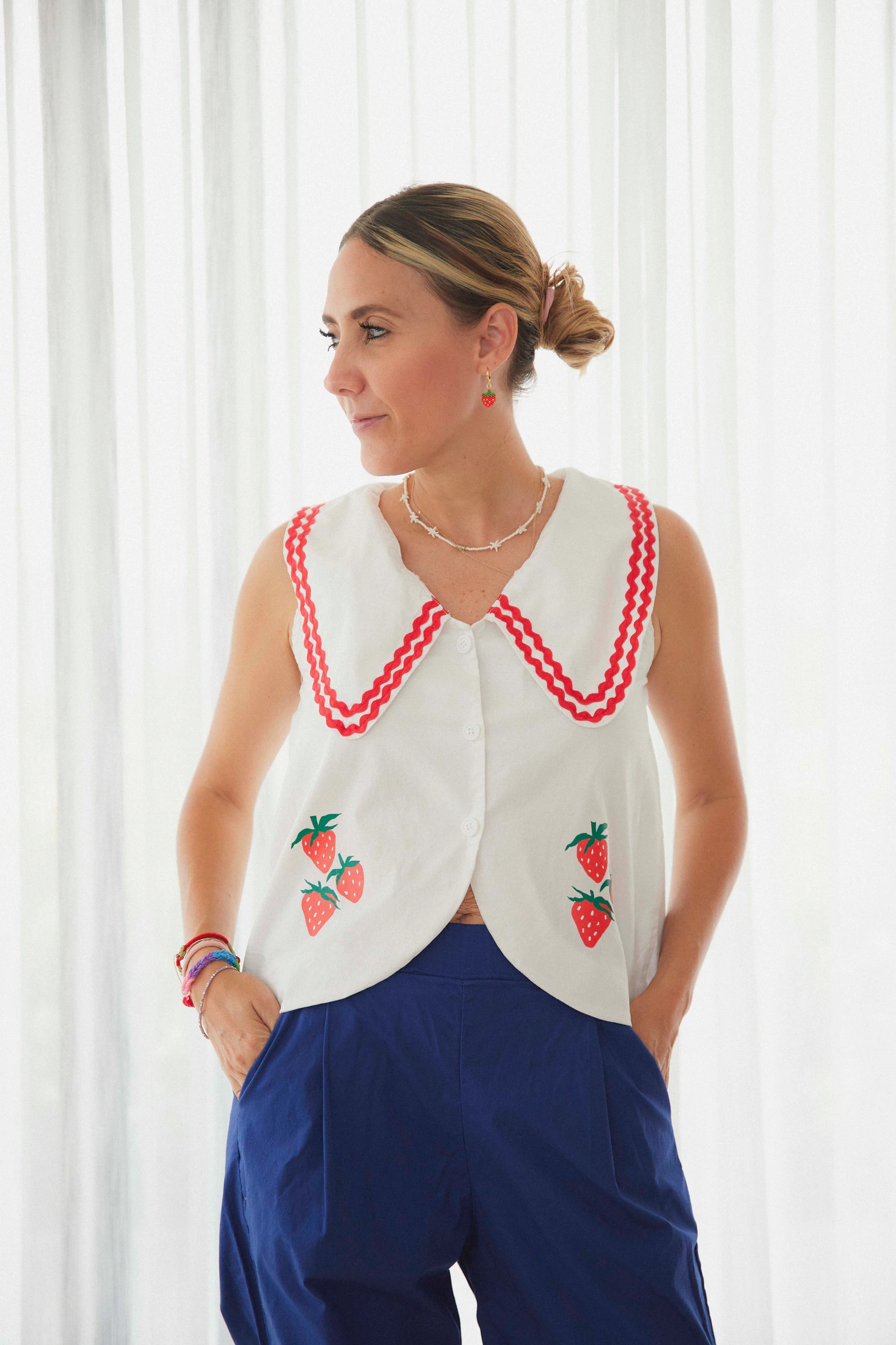 Camisa Fresas Marinera Adulto - imagen 1