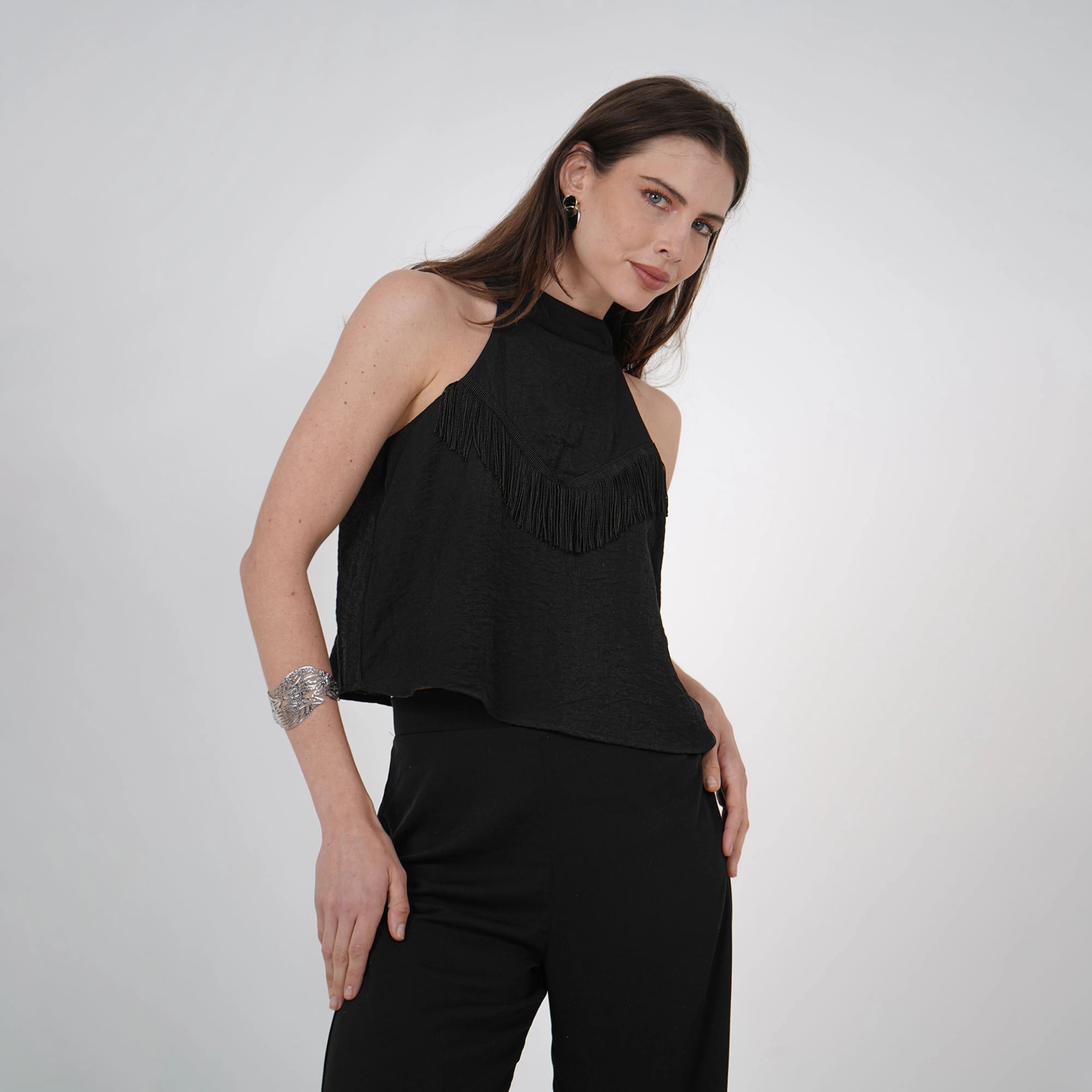 Blusa Cuello Alto Manga Sisa - imagen 1