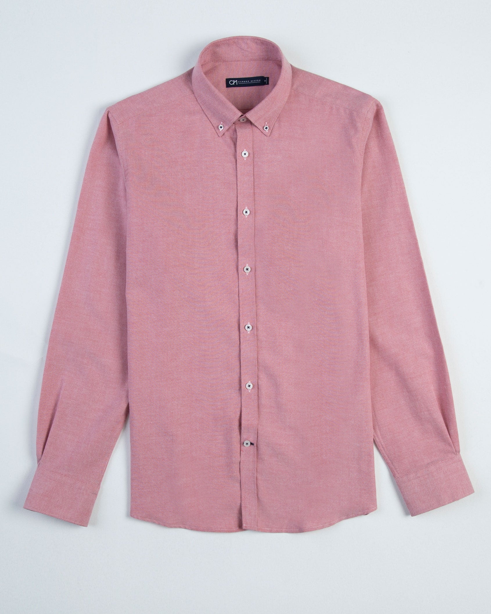 Camisa Oxford Botón Contraste Algodón Rojo - imagen 1