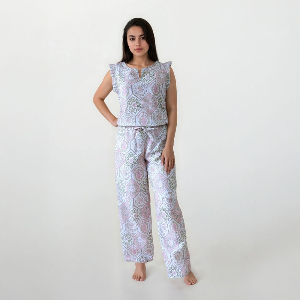 Conjunto de Pijama Pantalón Largo Jardines del Amanecer - imagen 1