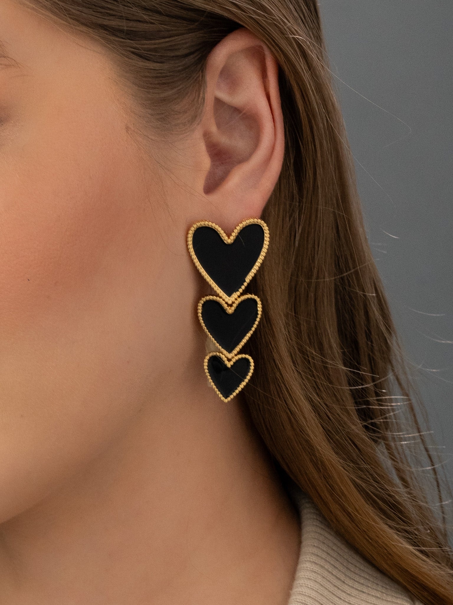 Maxi Aretes Corazón Gold - imagen 1