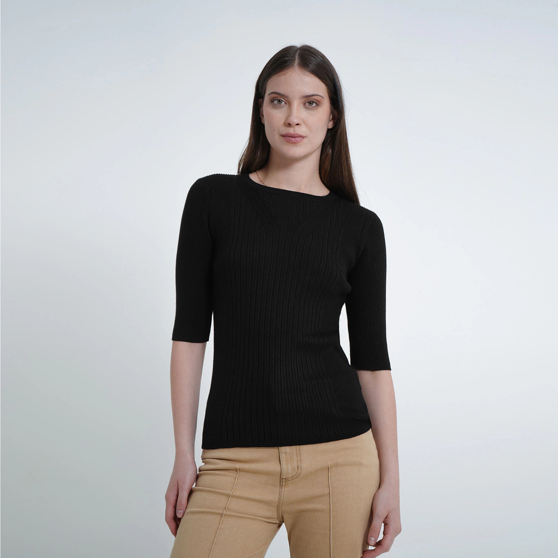 Sweater Cuello Redondo Manga Corta - imagen 1