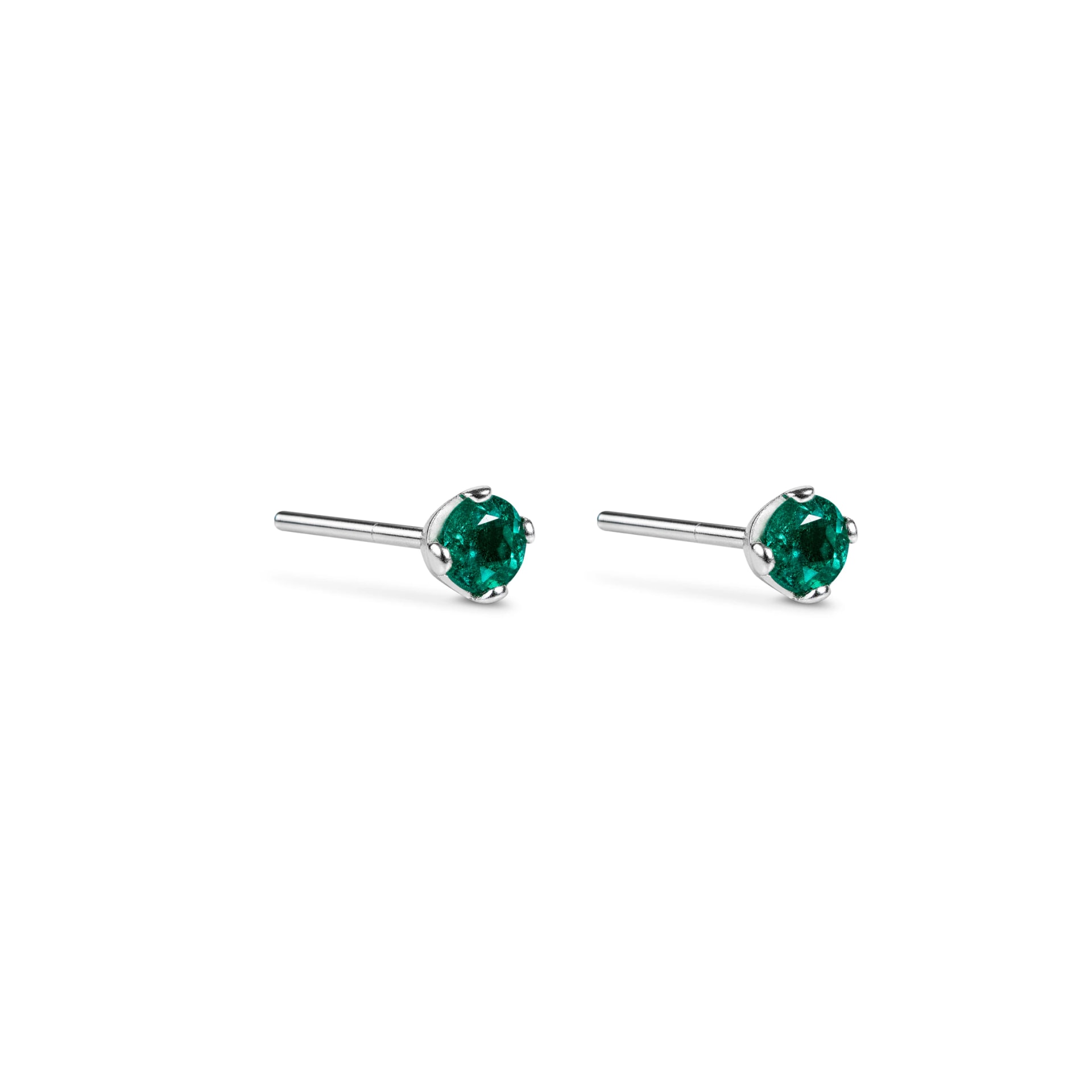 SILVER FACET EMMERALD | TOPOS CON ESMERALDA EN PLATA LEY 925 CON PIEDRA - imagen 1