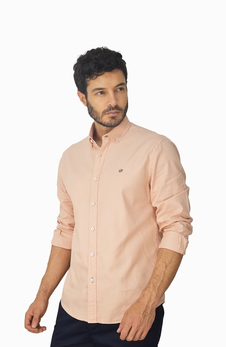 Camisa manga larga Oxford Salmón para Hombre - imagen 1