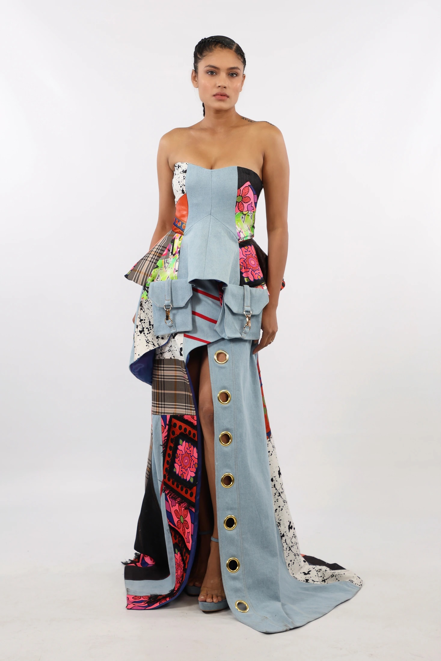 Denim Patchwork Dress - imagen 1