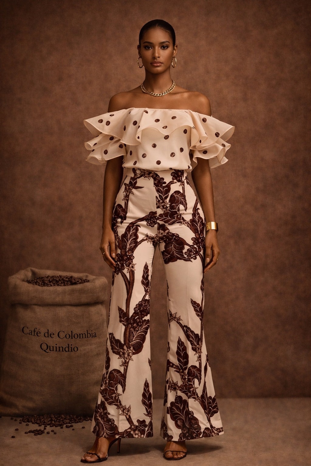 Blusa Salamina Coffee Dots - imagen 1