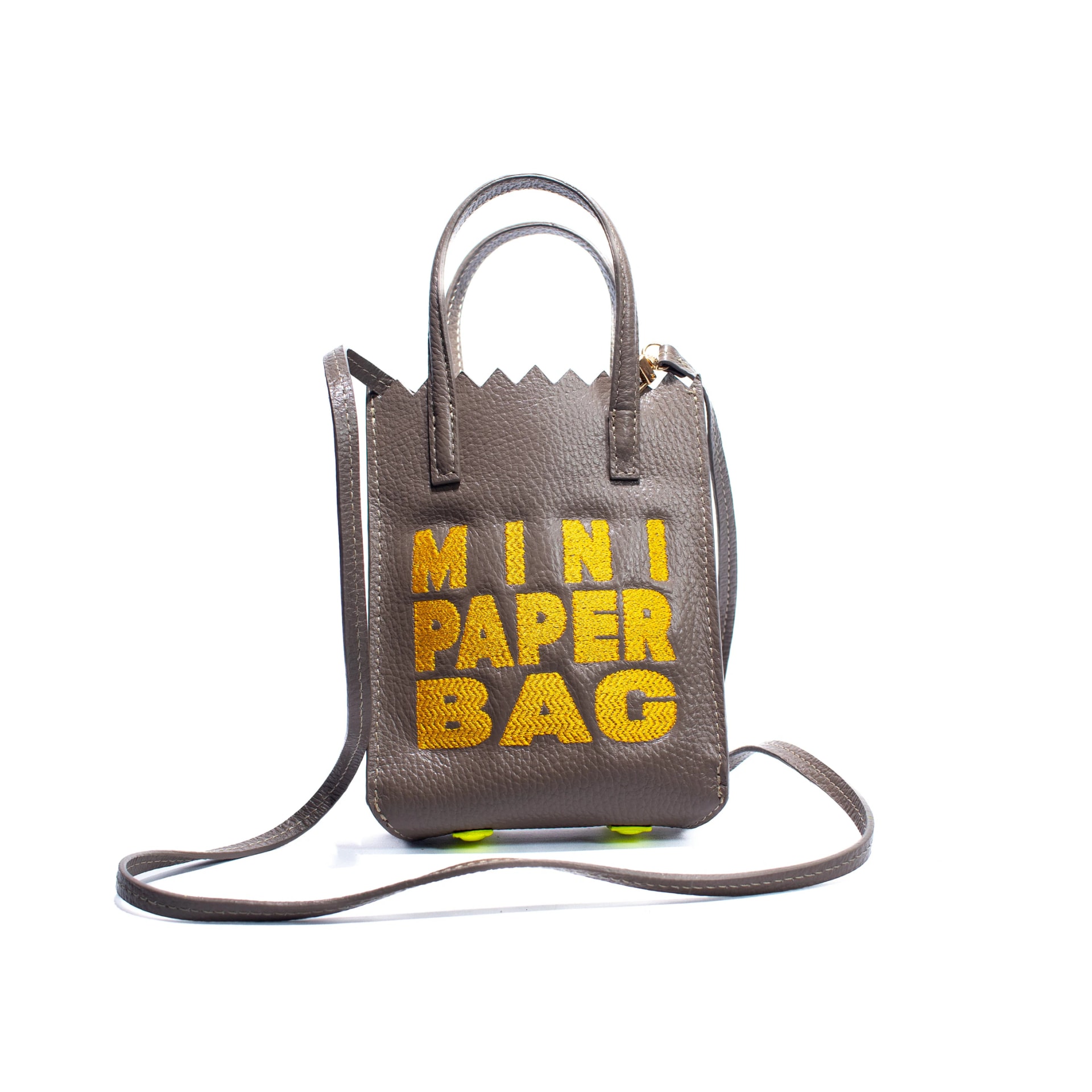 Mini Paper Bag - Taupe x Yellow - imagen 1