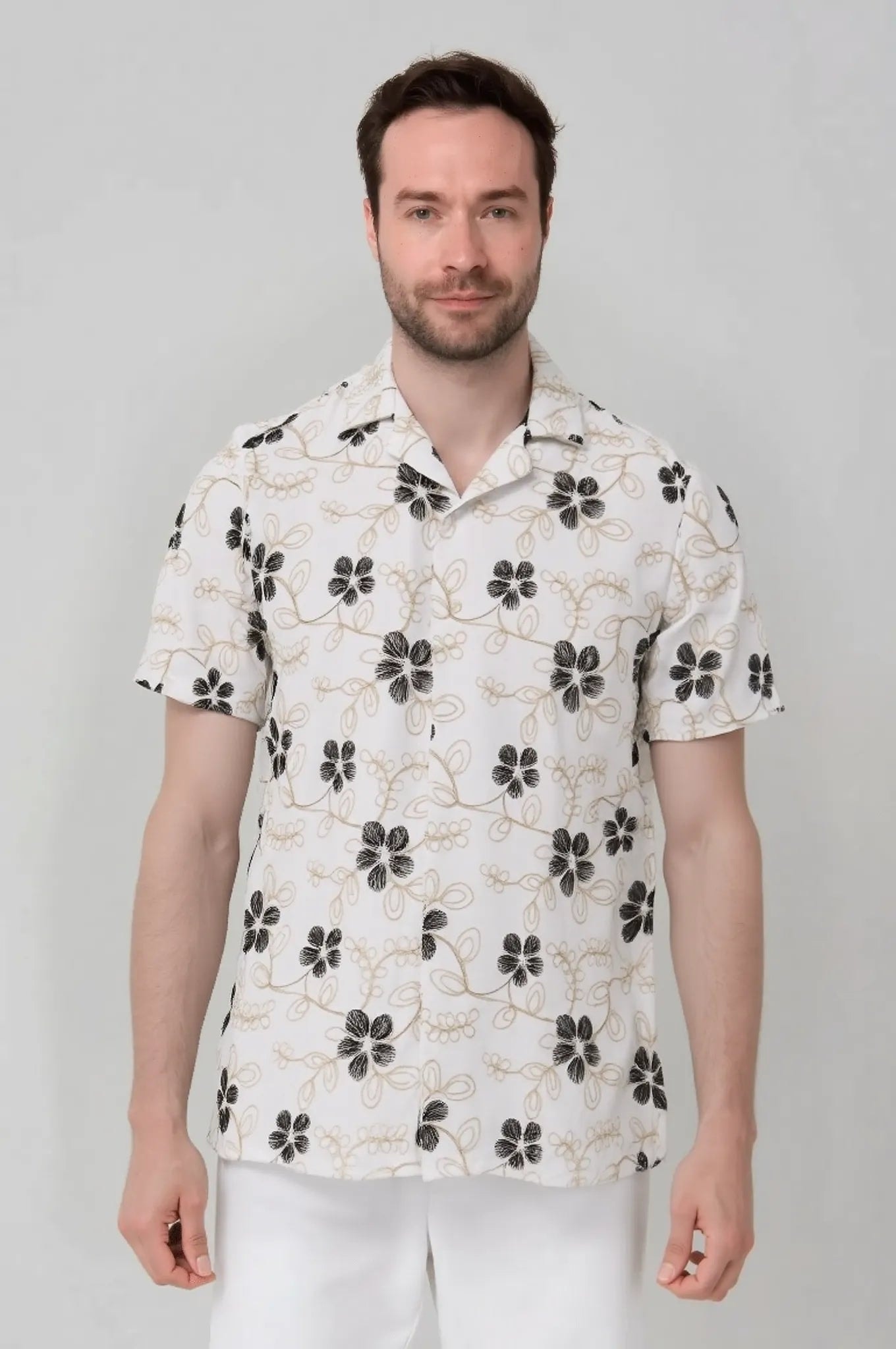 Camisa bordada manga corta para hombre Jon Sonen 027225065 - imagen 1