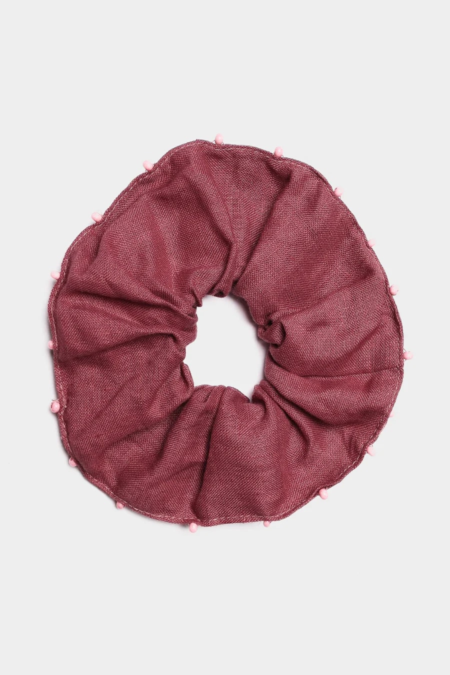 Women's linen red scrunchie - imagen 1