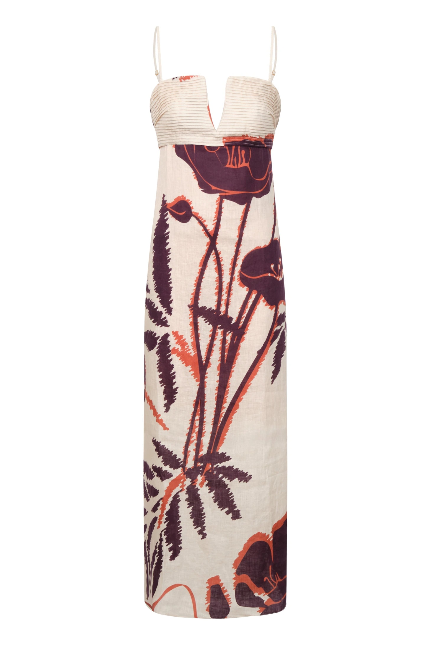 Antigüa Linen Midi Dress / Purple Gladiolos - imagen 1