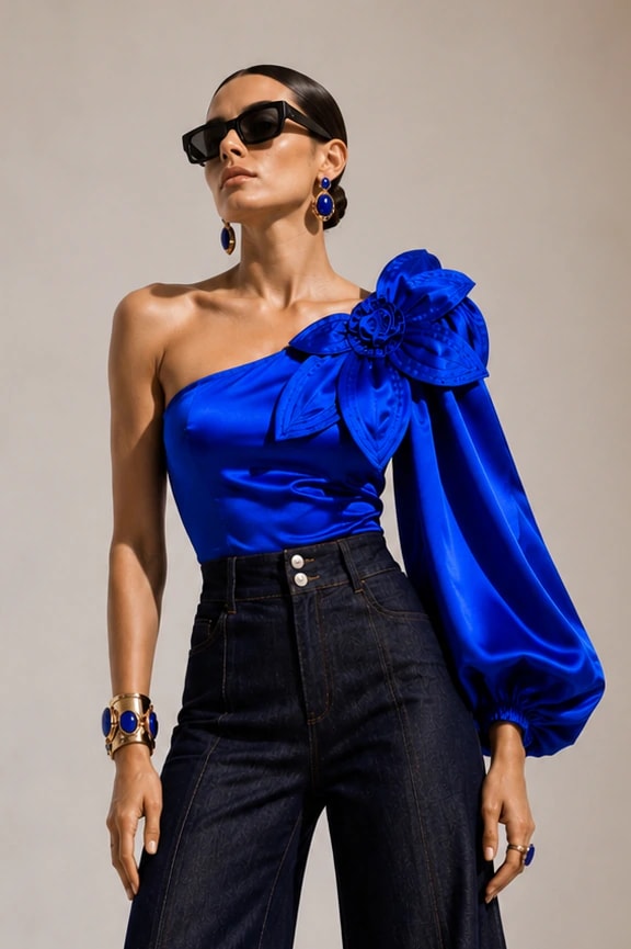 Blusa Flouren azul - imagen 1