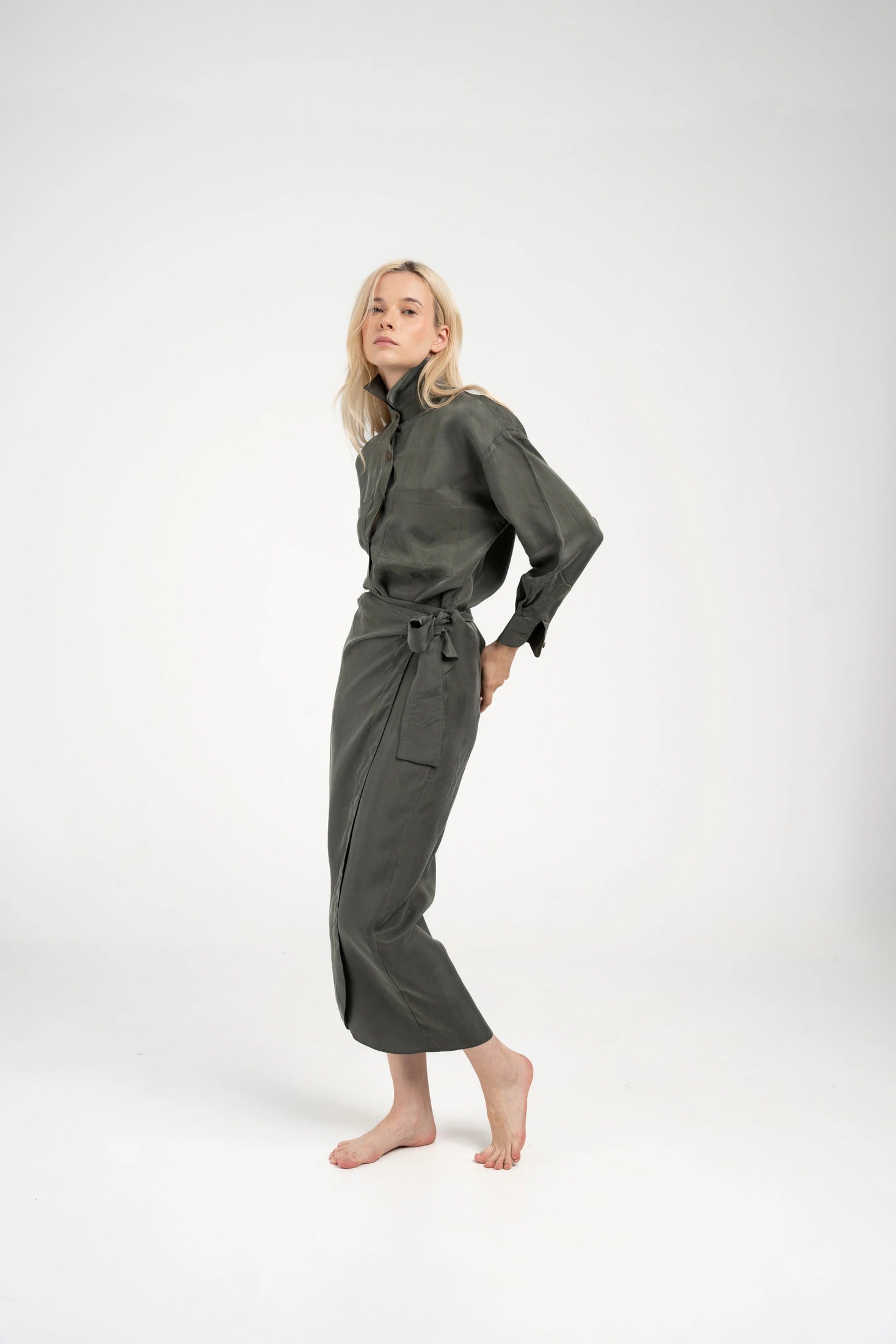 Set Cupro Wrap Skirt + Cupro Blouse - imagen 1