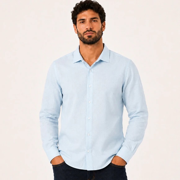 CAMISA ML 55% LINO 45%ALGODON HOMBRE - imagen 1