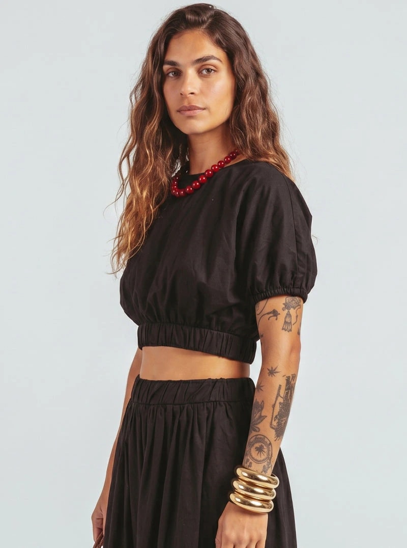 BLUSA GLOBO NEGRA - imagen 1