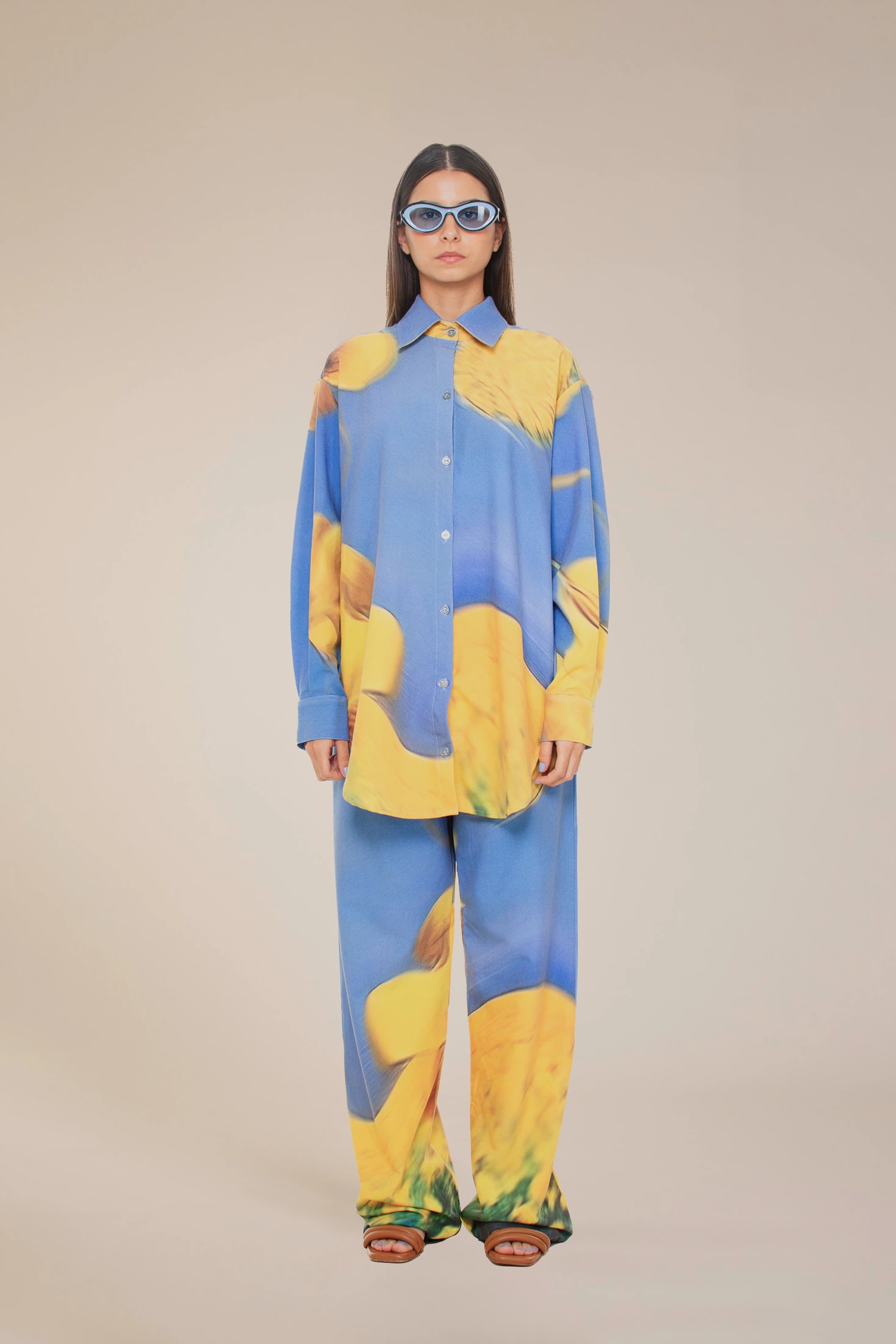 'Yellow Flowers' Straight-Leg Pants - imagen 1