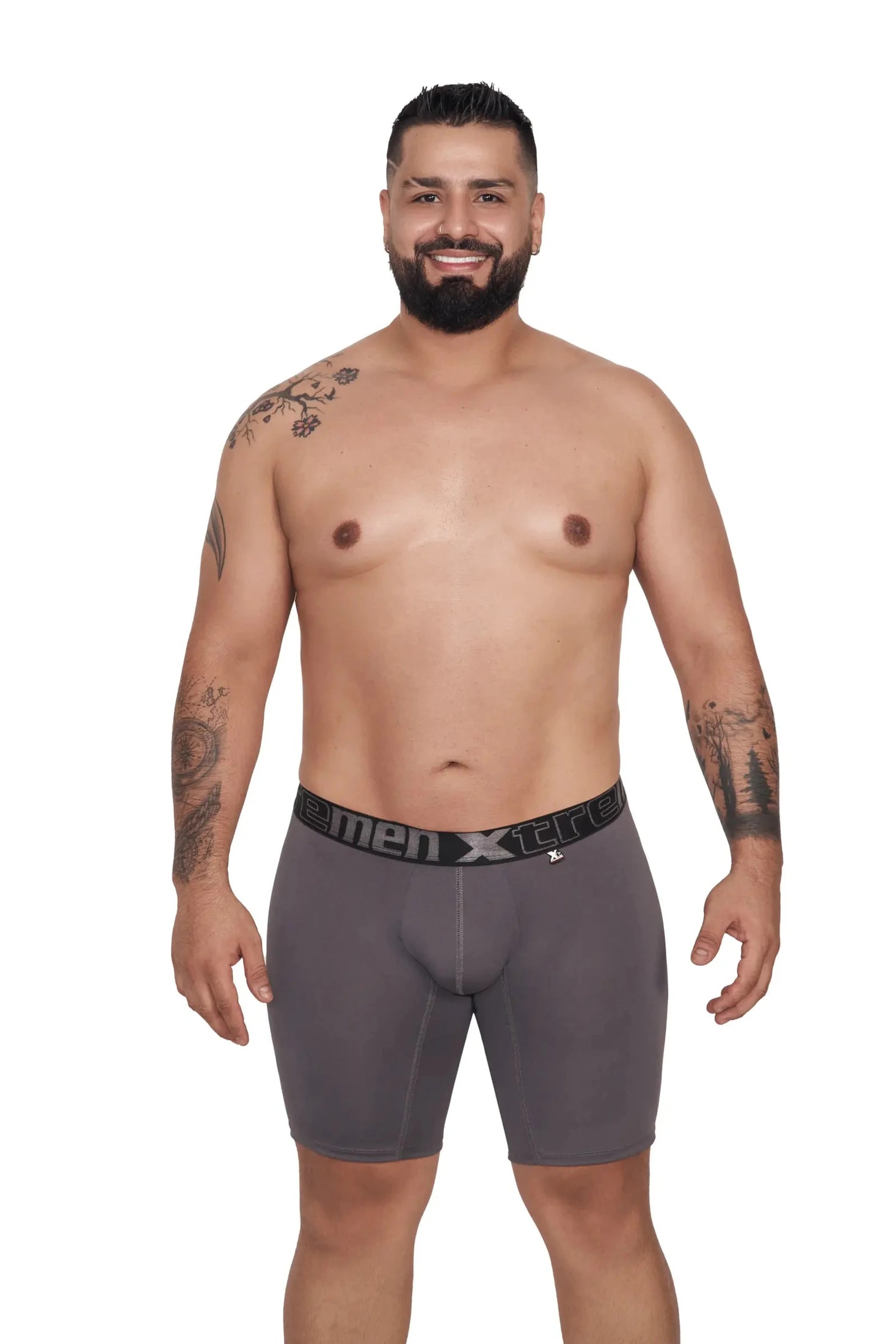 BOXER MICROFIBRA FONDO ENTERO EXTRAGRANDE GRIS - imagen 1