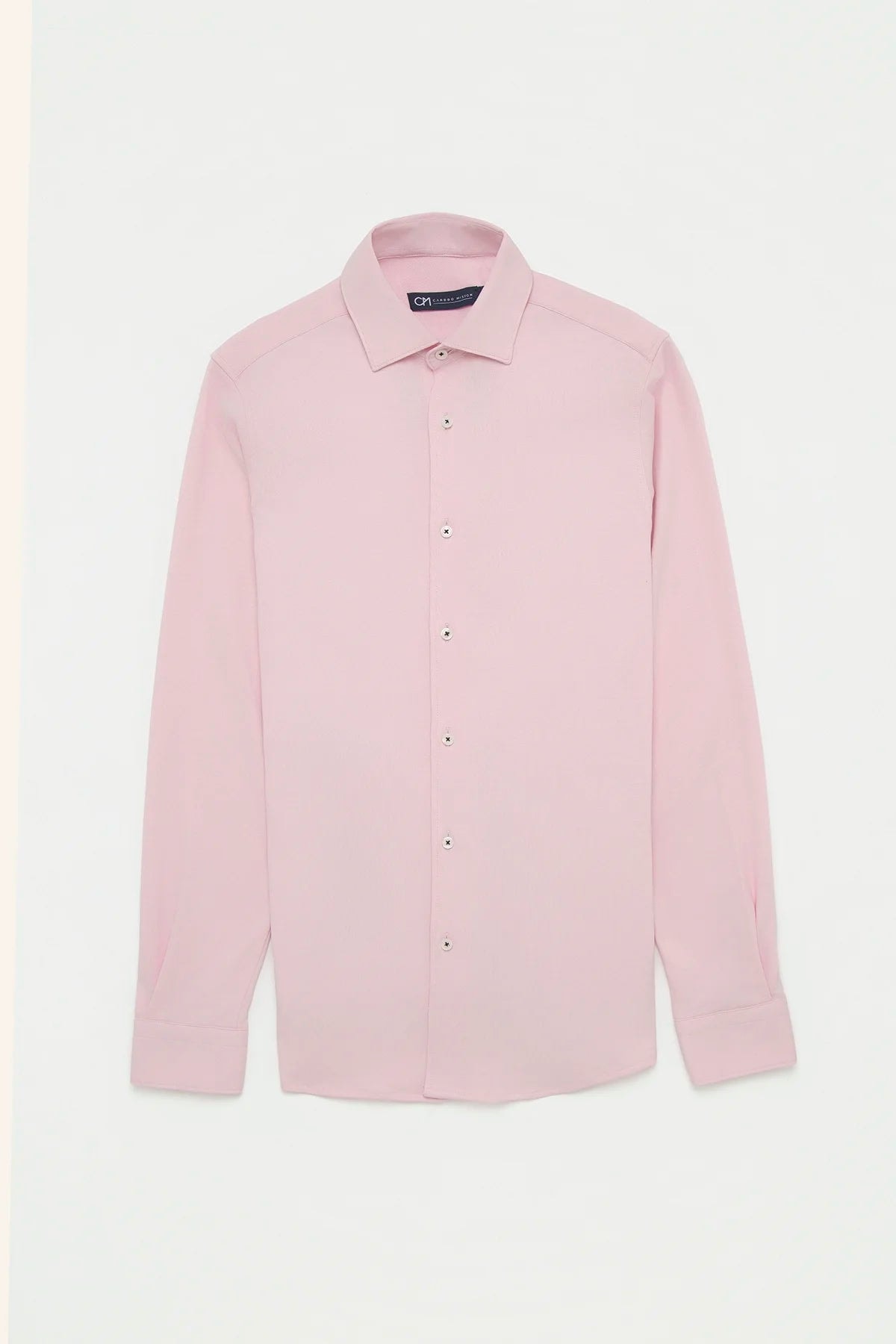 Camisa Piqué Botón Contraste Algodón Rosa Bebé - imagen 1