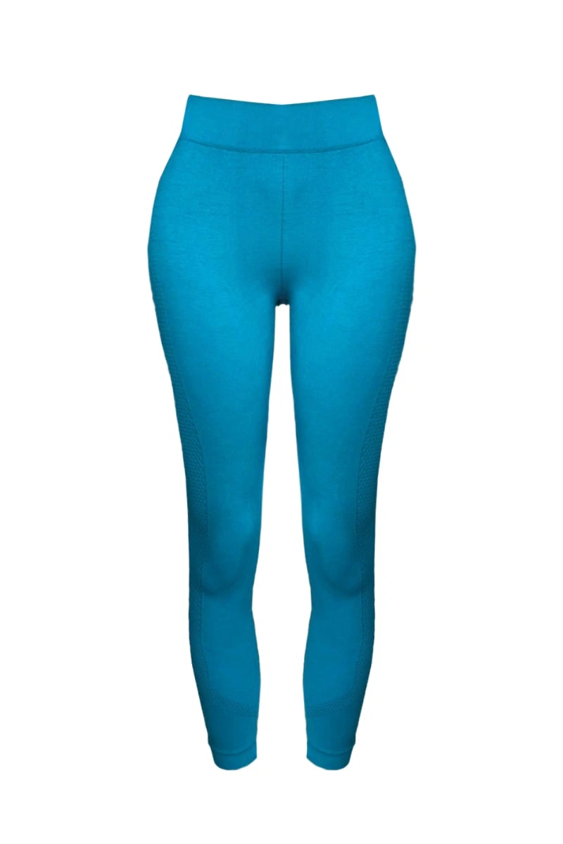 Pantalón Largo Deportivo Aplique Malla Lateral Petróleo - imagen 1