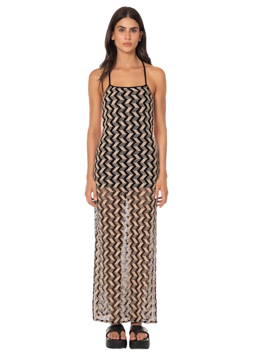 Maaji Black & White Sunset Rosabella Long Dress - imagen 1